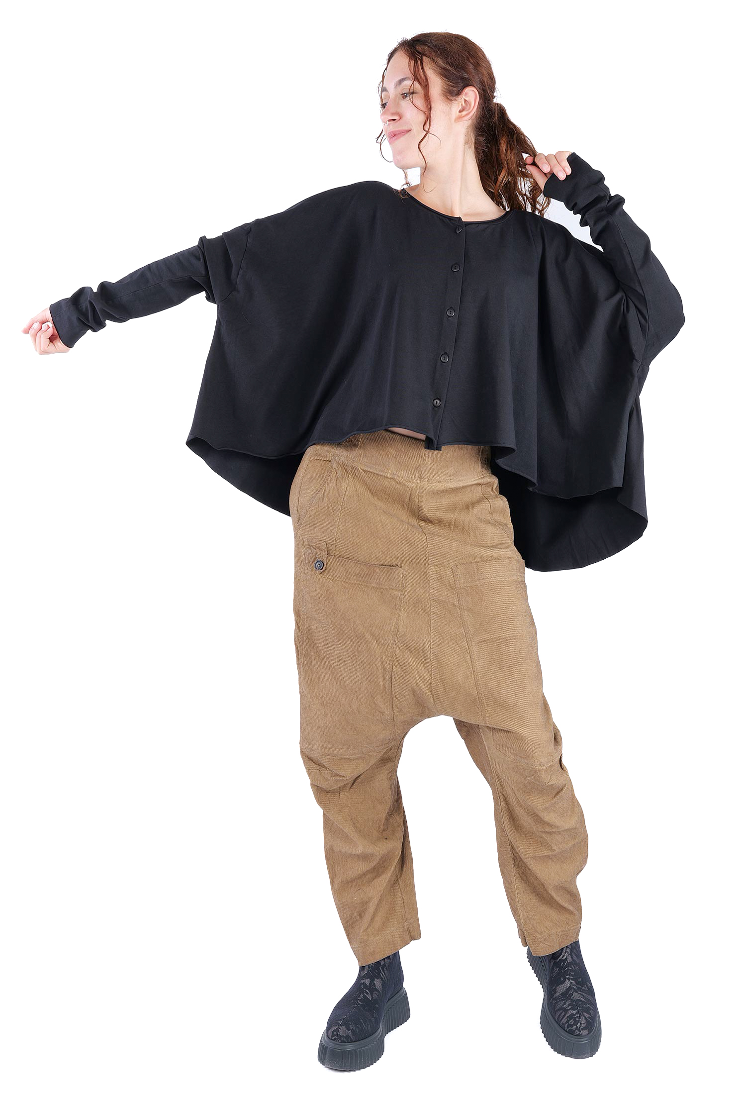 Oversize jersey jacket - Black - Soulviel