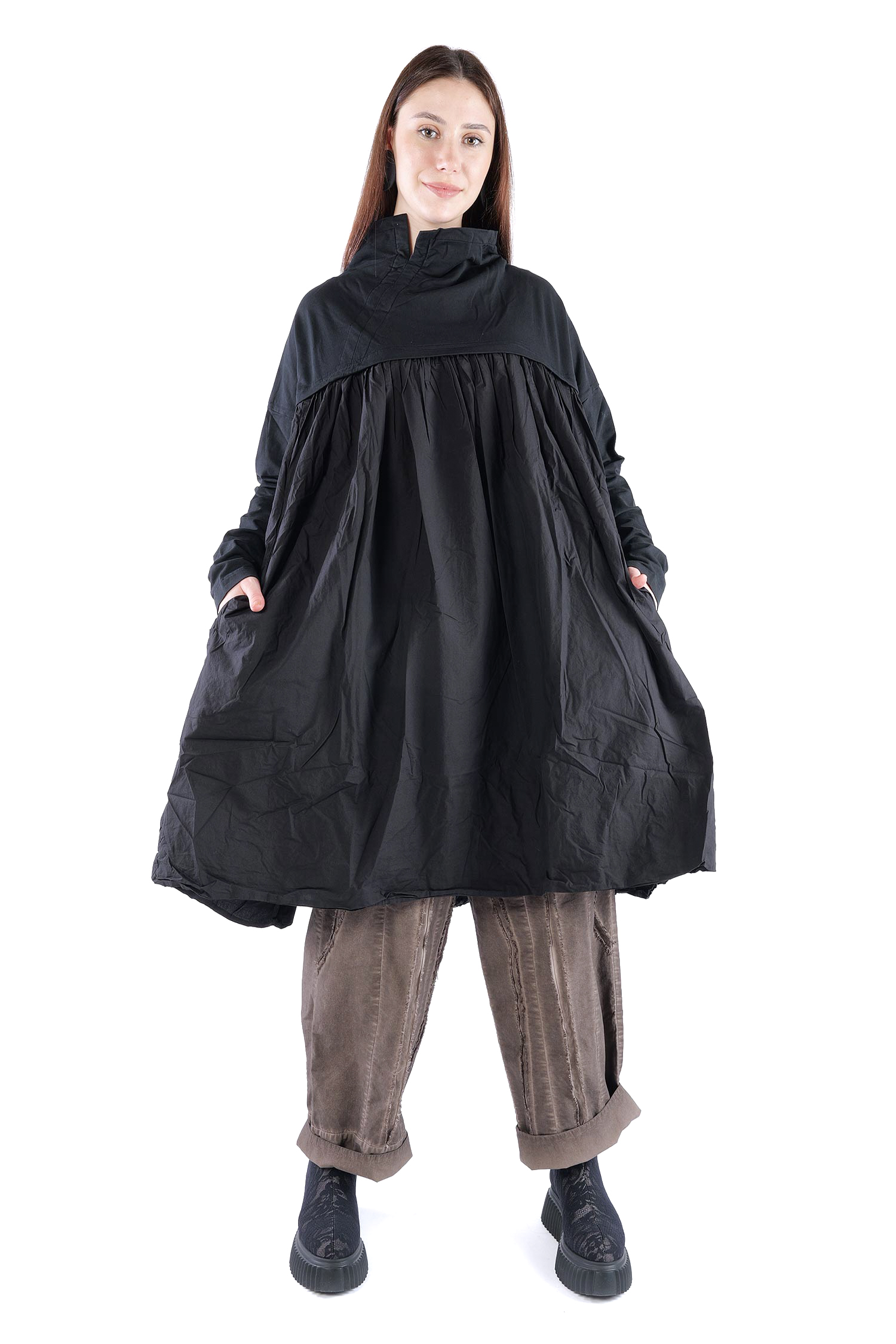 Gerüschte Tunika - Schwarz - 2262280906