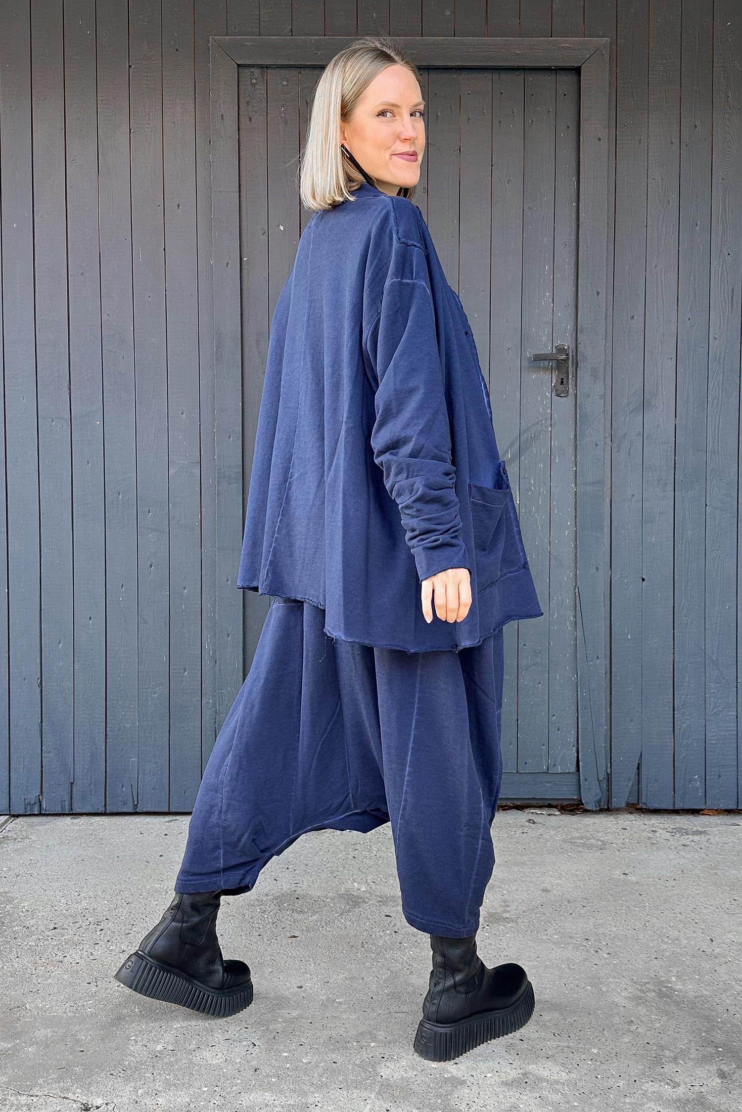 Oversized sweat jacket - Ocean - 2129