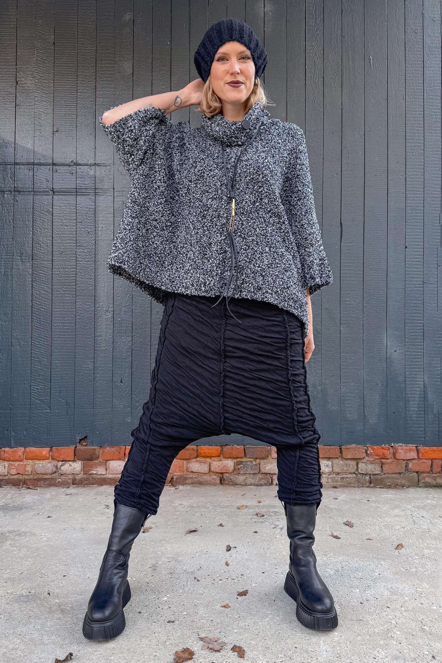 Oversize Strickpullover - Salt & Pepper - Kamika