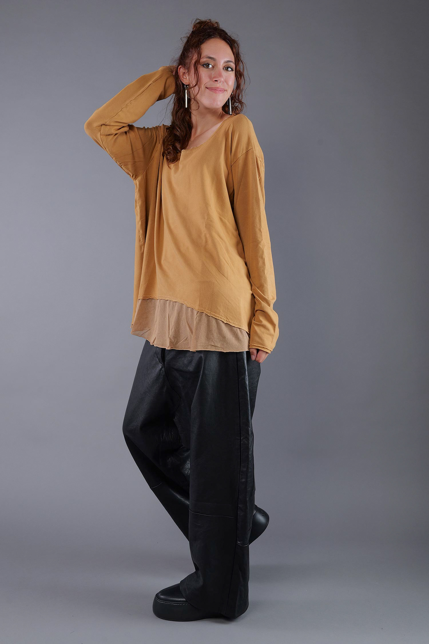 Shirt mit Tüll - Bronze - 2263510502