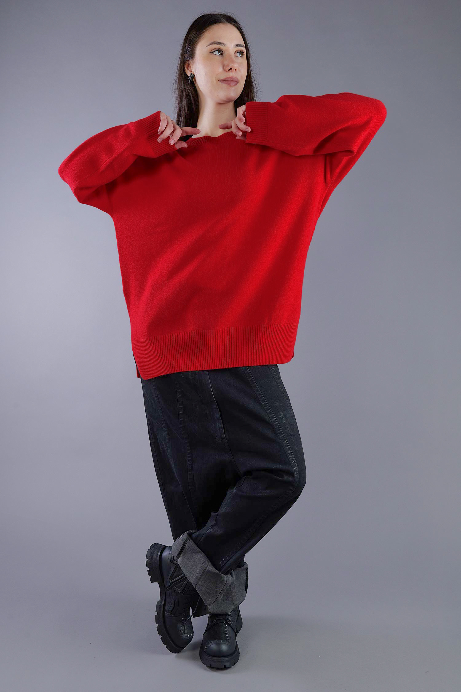 Kaschmir Pullover - Rhubarb Red - 24116A