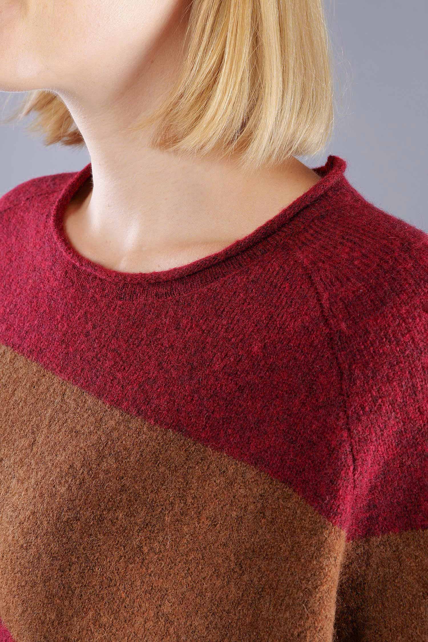 Knitted pullover - Bronze lava - 2263480704
