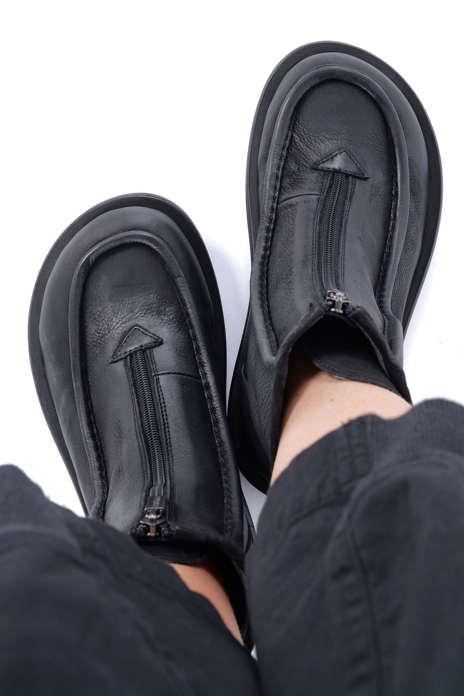 Mokassin Stiefel - Schwarz - 10303