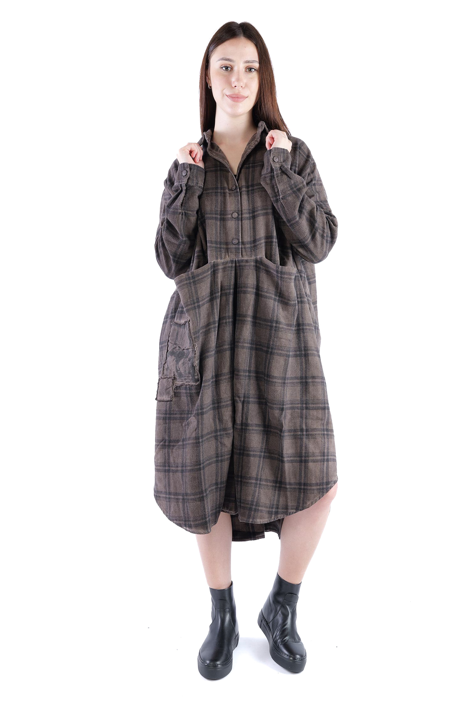 Flanell-Tunika - Truffle old dye check - Fight