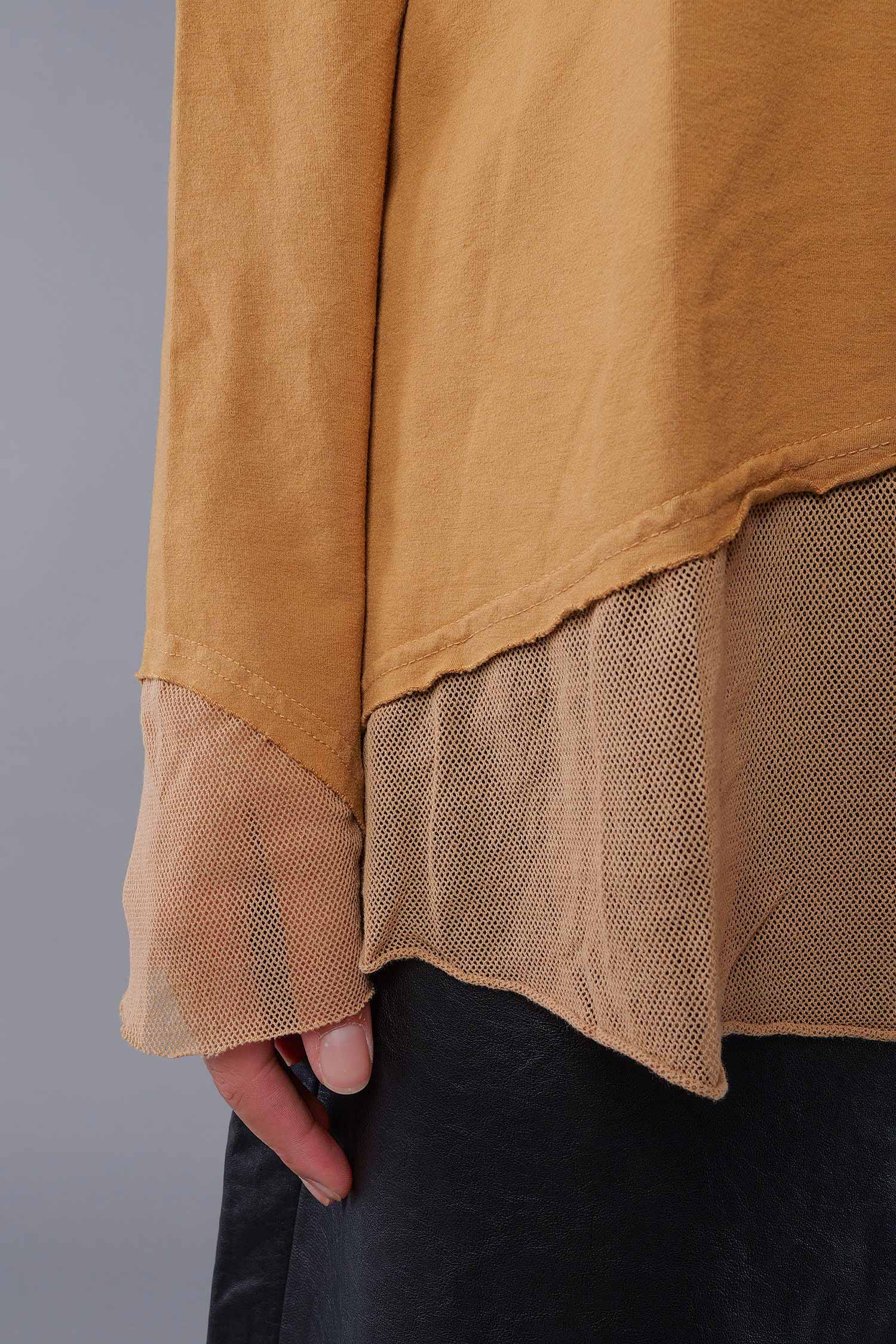 Shirt mit Tüll - Bronze - 2263510502