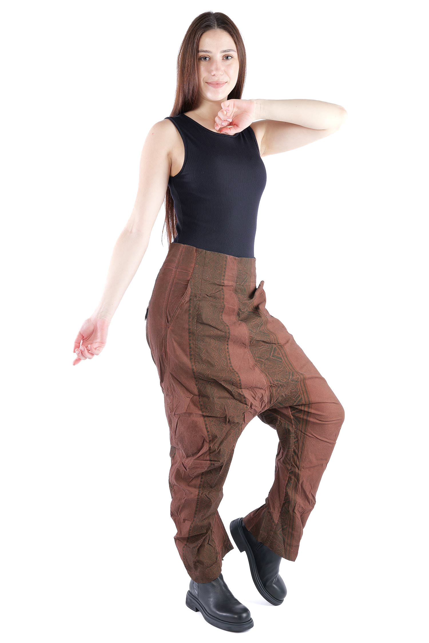 Stretchhose - Henna cloud stripe - 2262390103