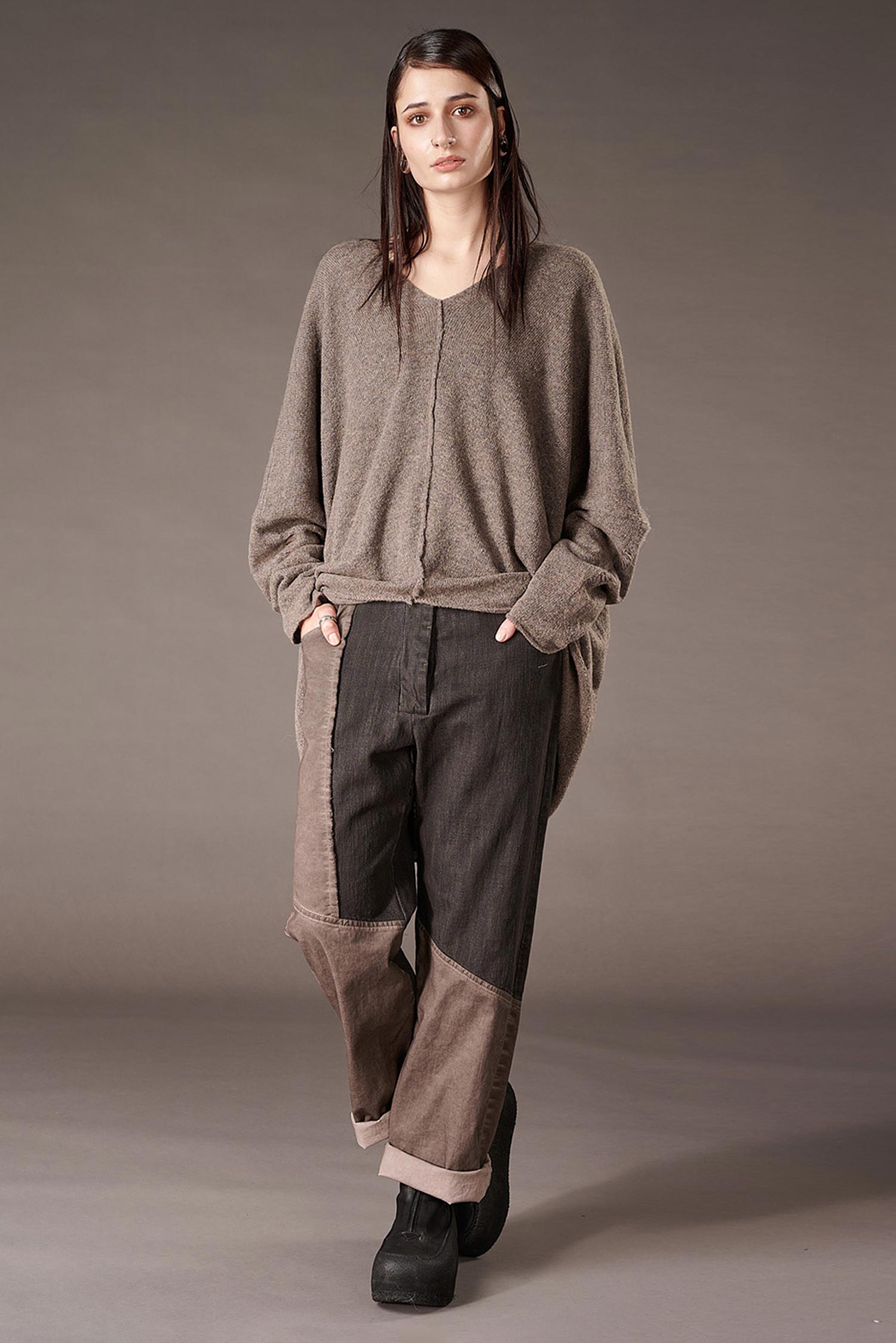 Feinstrick Pullover - Faded brown - Jojo