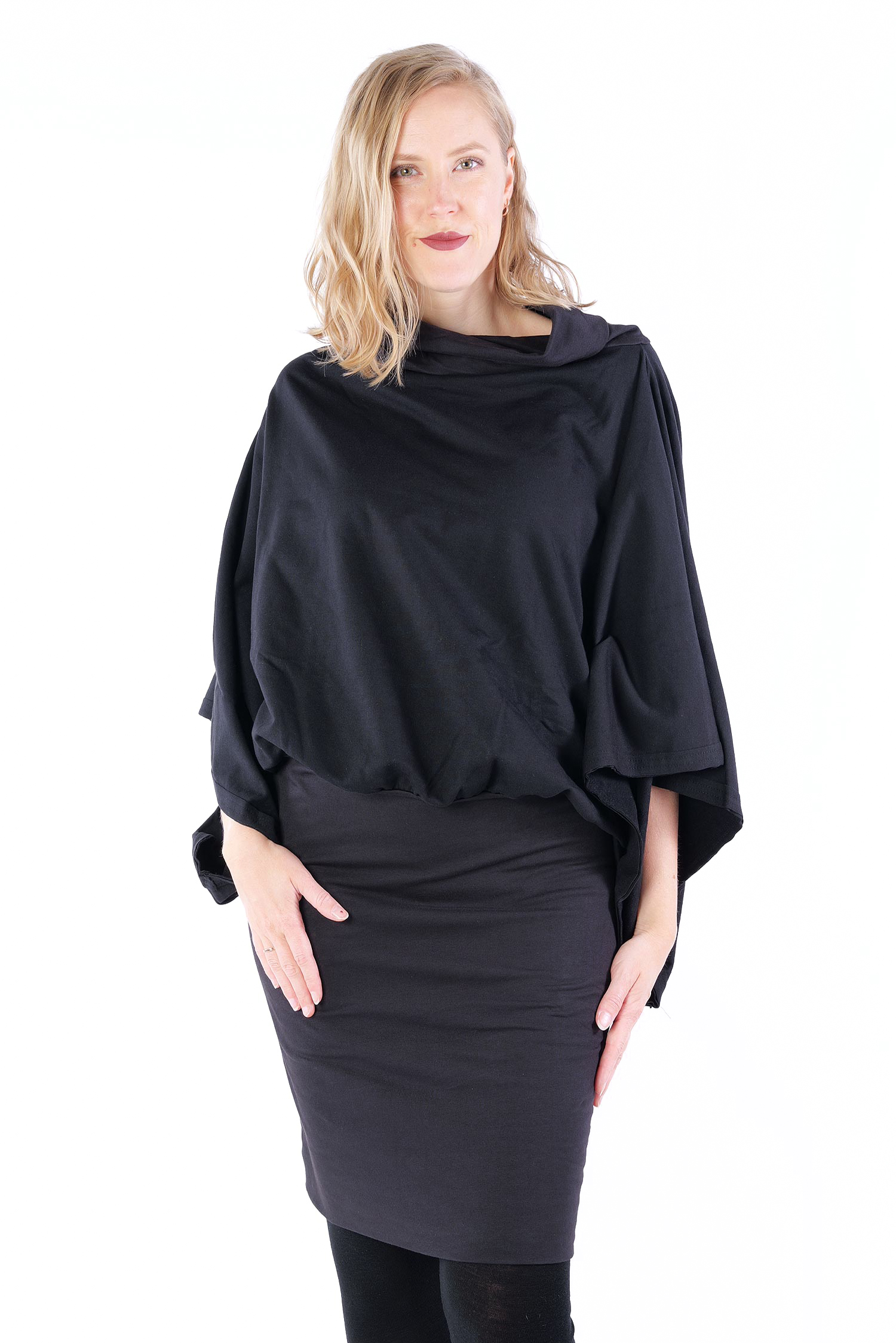 Fledermaus Kleid - Schwarz - 25563