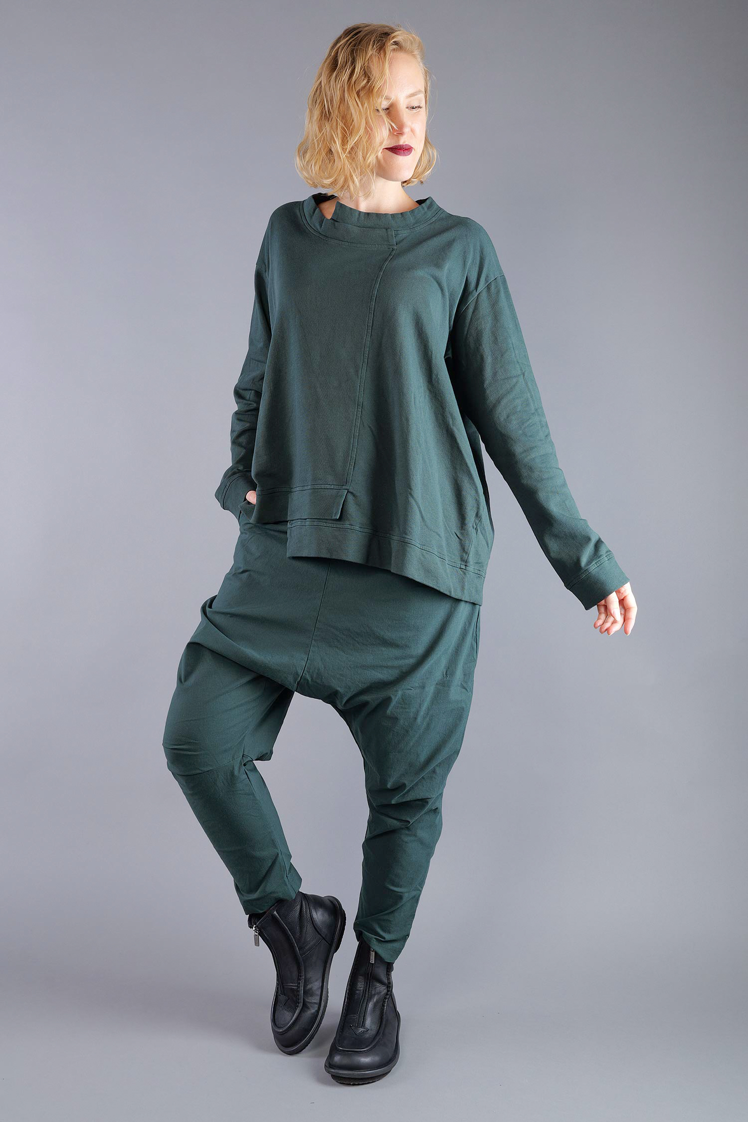 Asymmetrischer Sweater - Forest - 2263290501