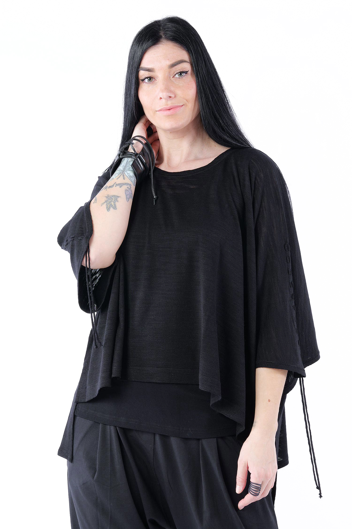 Oversize Strickshirt - Schwarz - 26.1-KH017