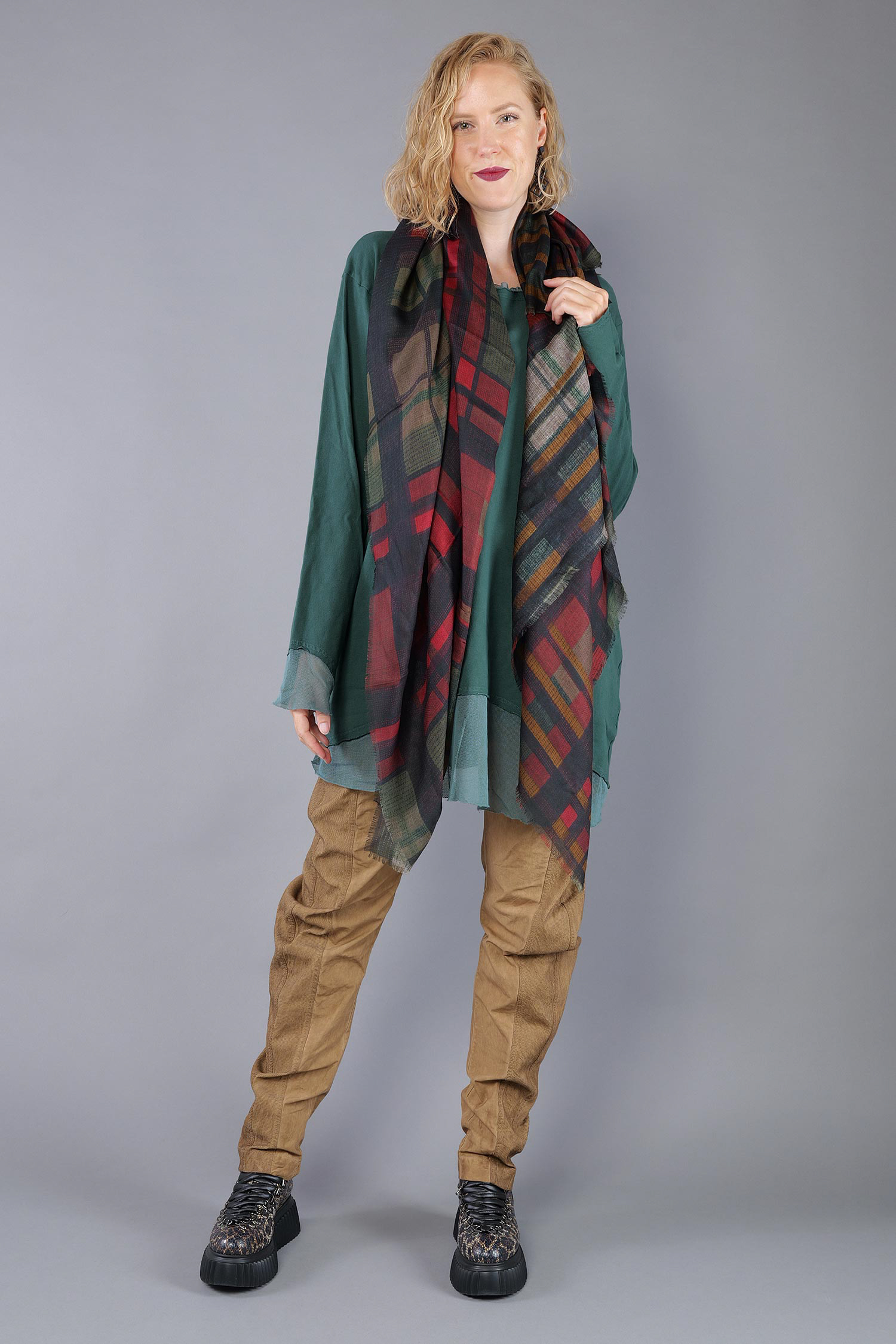 Weicher Schal - Check multicolor - 2263361404