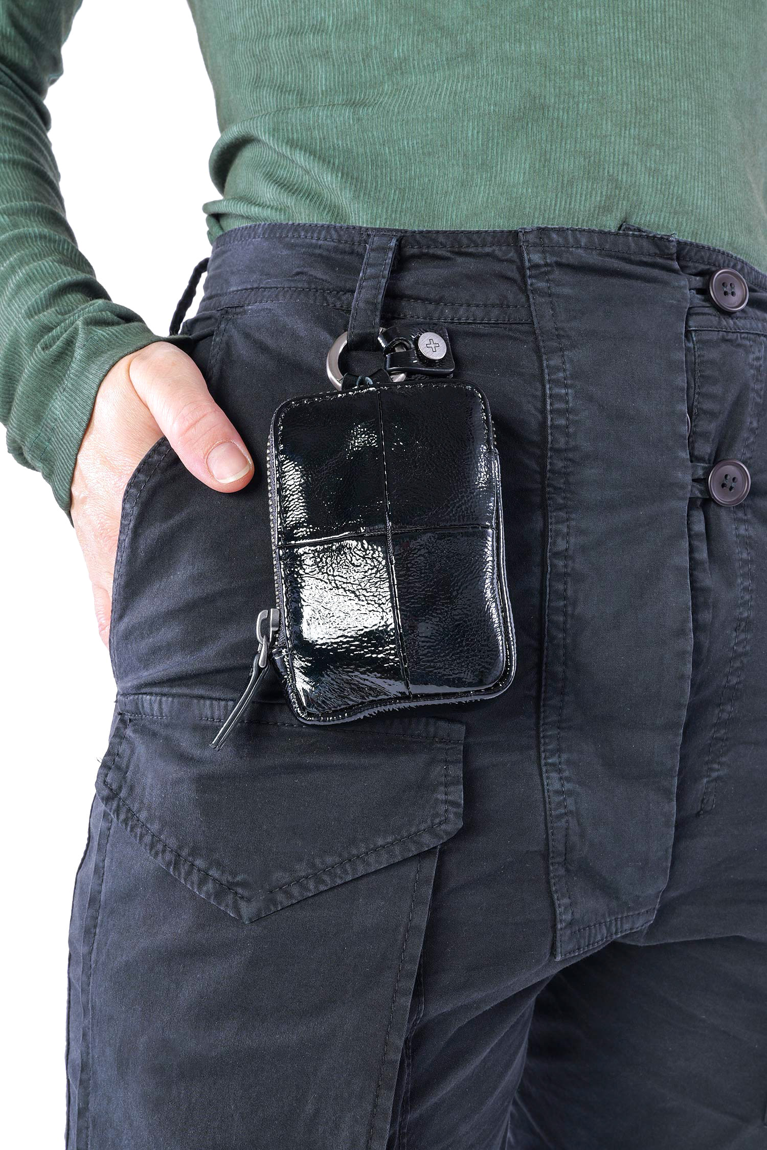 Mini Leder Portemonnaie - Patent Inked Black - X.LOMI ed.2