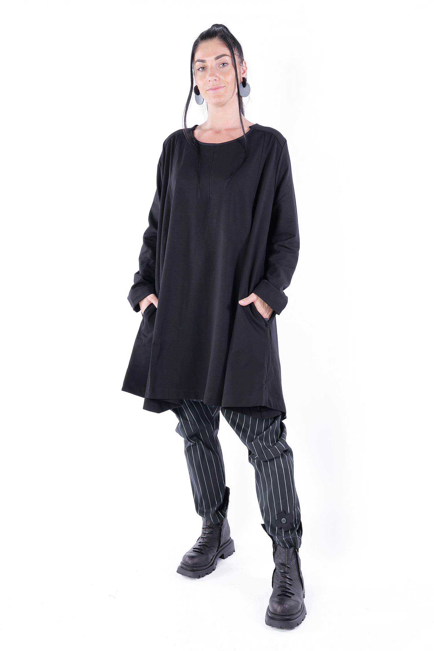 Oversize Tunika - Schwarz - U5830-U
