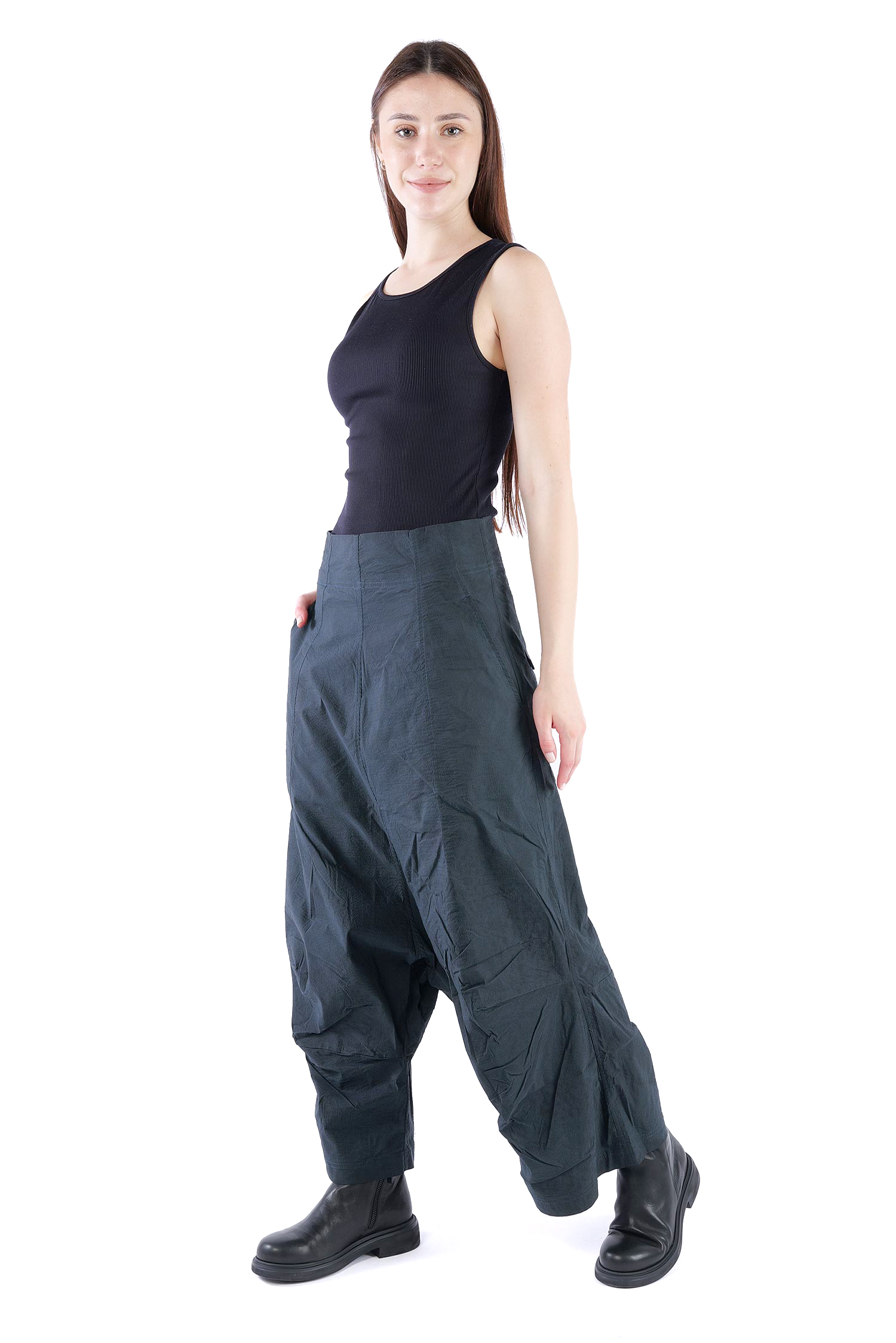 Weite Stretchhose - Petrol cloud - 2261240124