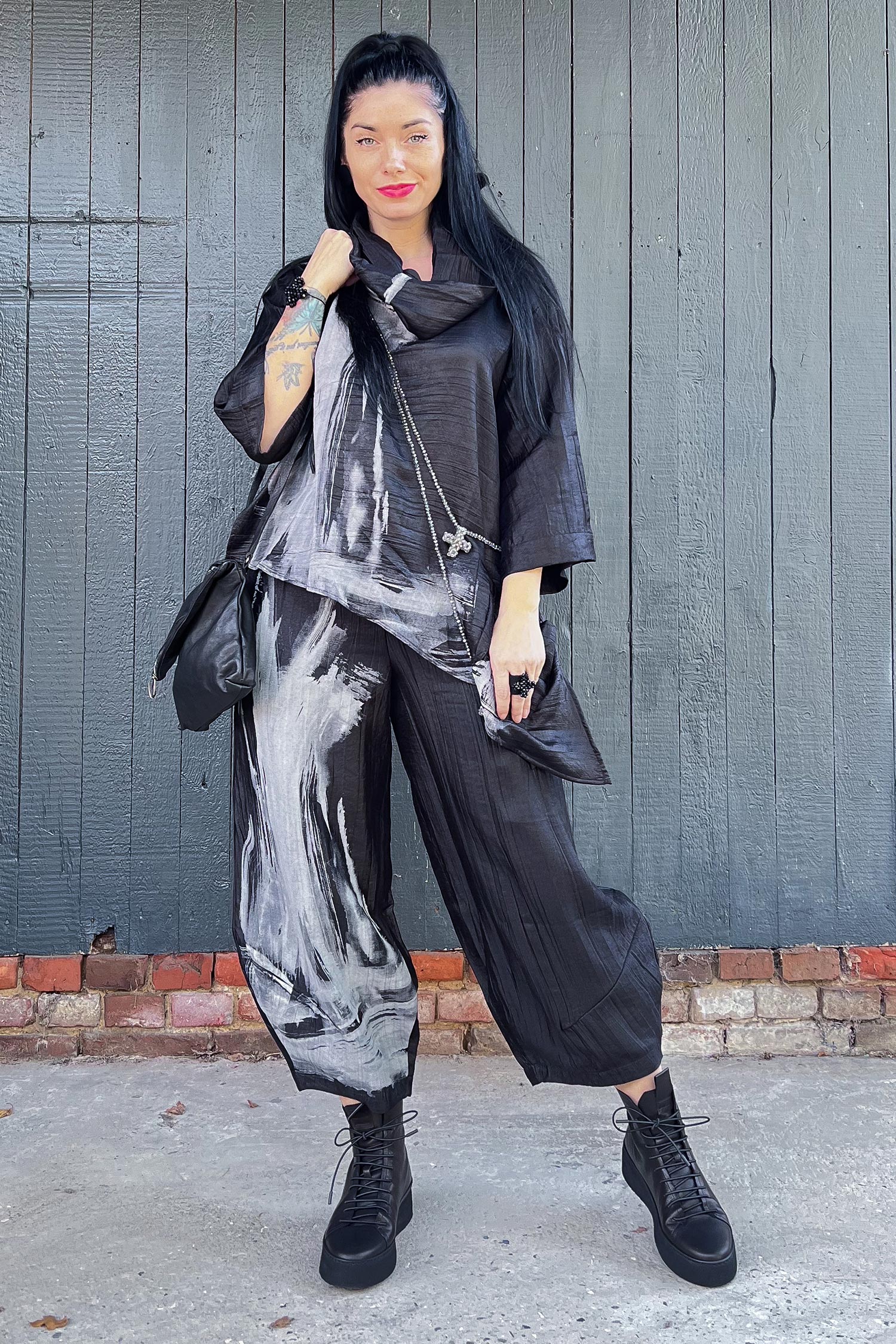 Tulpige Hose - Schwarz - 766013