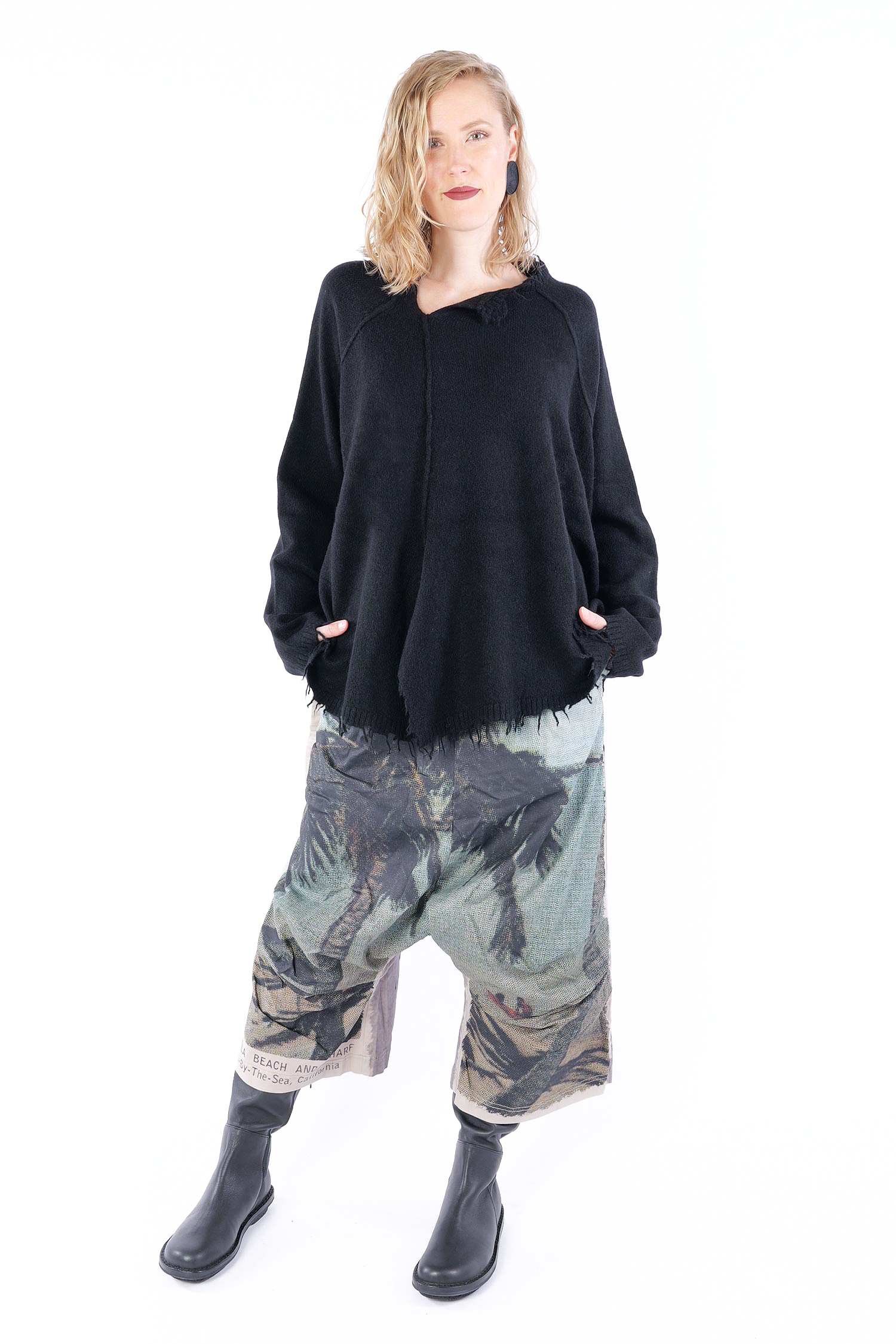 Oversize Strickpullover - Schwarz - 2251530703