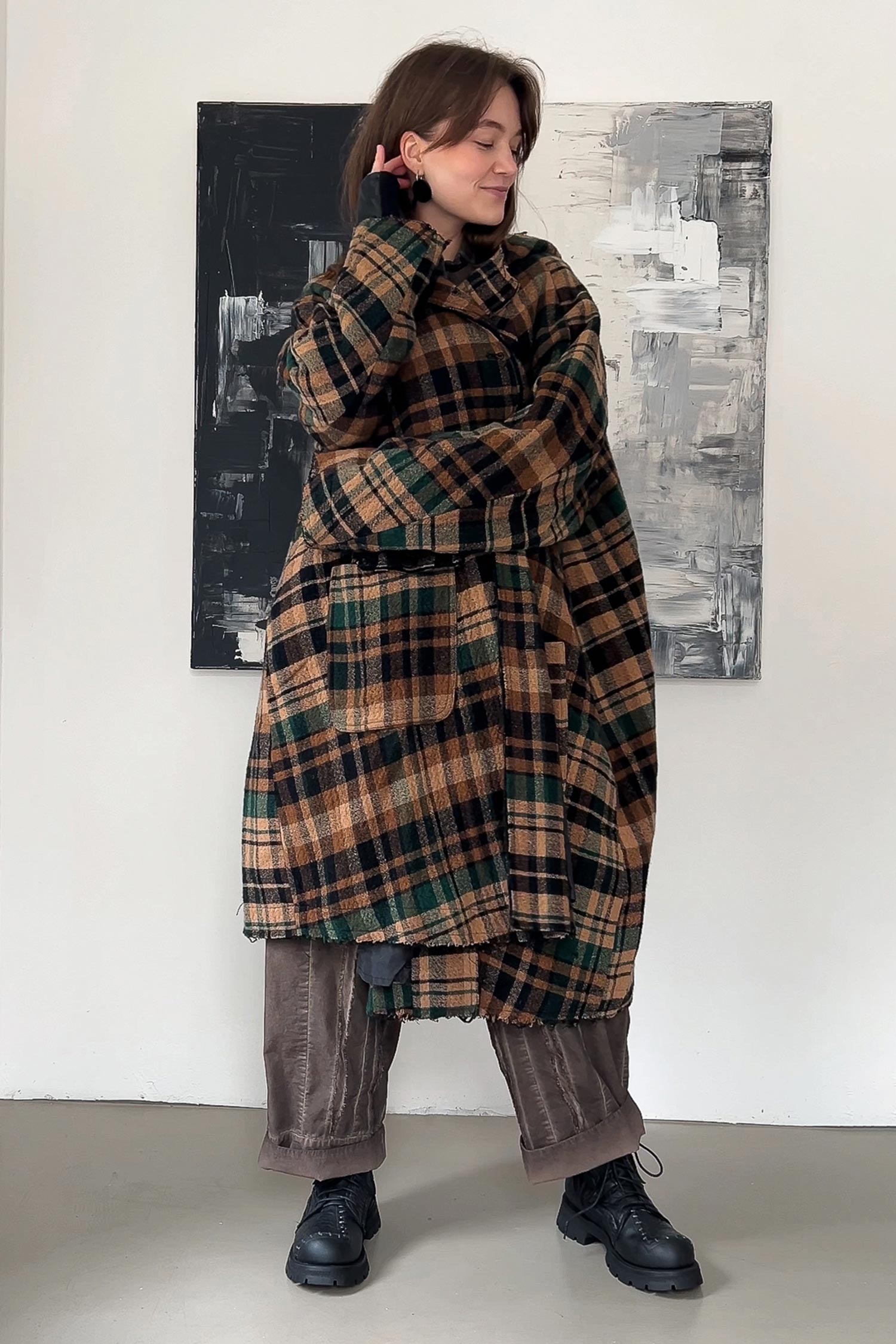 Fransiger Wintermantel - Forest check - 2263281203