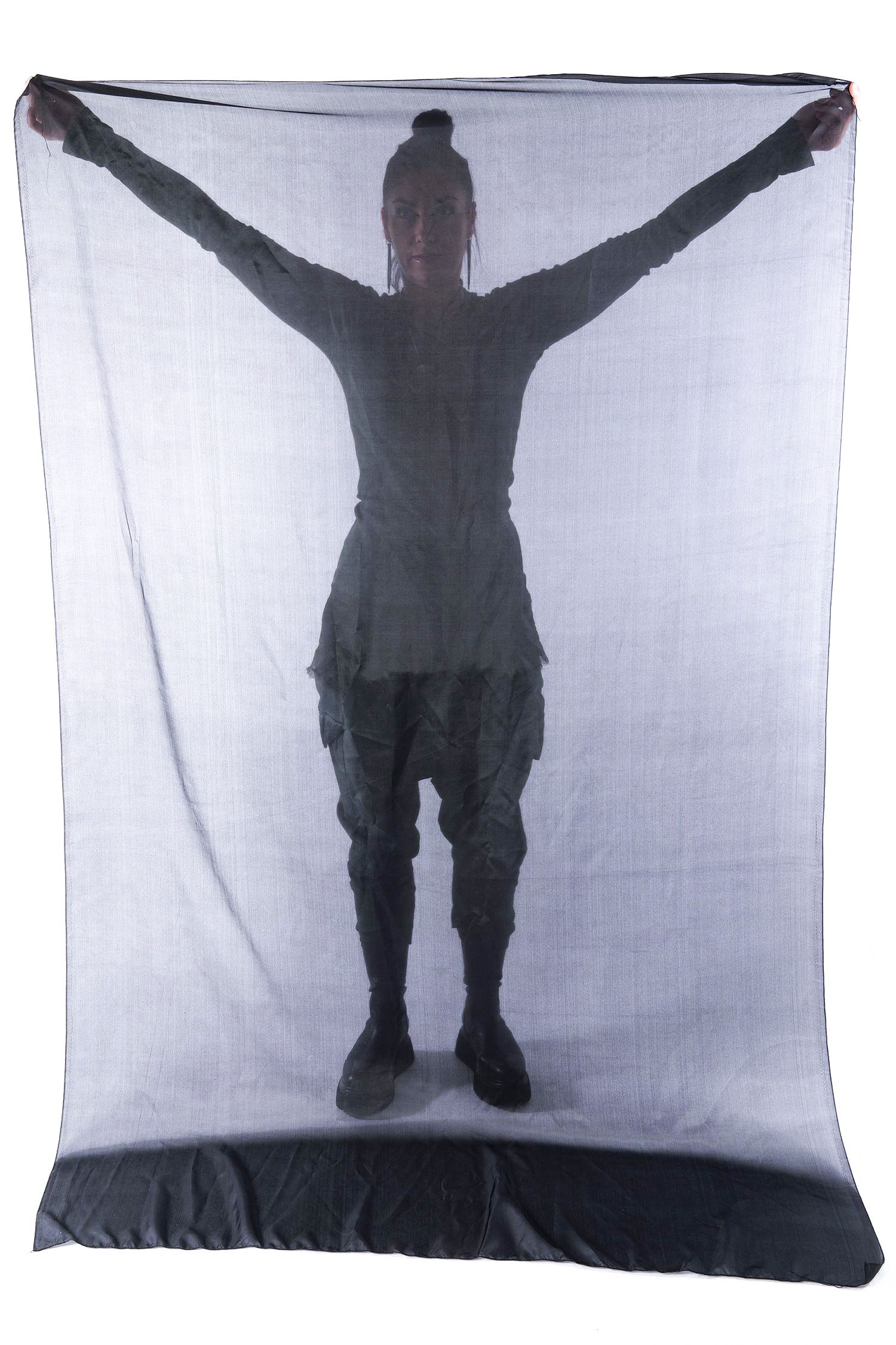 Glatter Seidenschal 218x138 - Schwarz - Clarkella