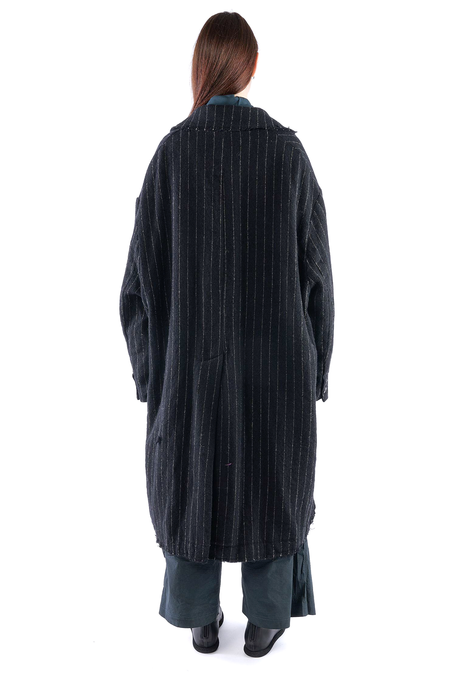 Oversize Wollmantel - Black stripe - 2261151209