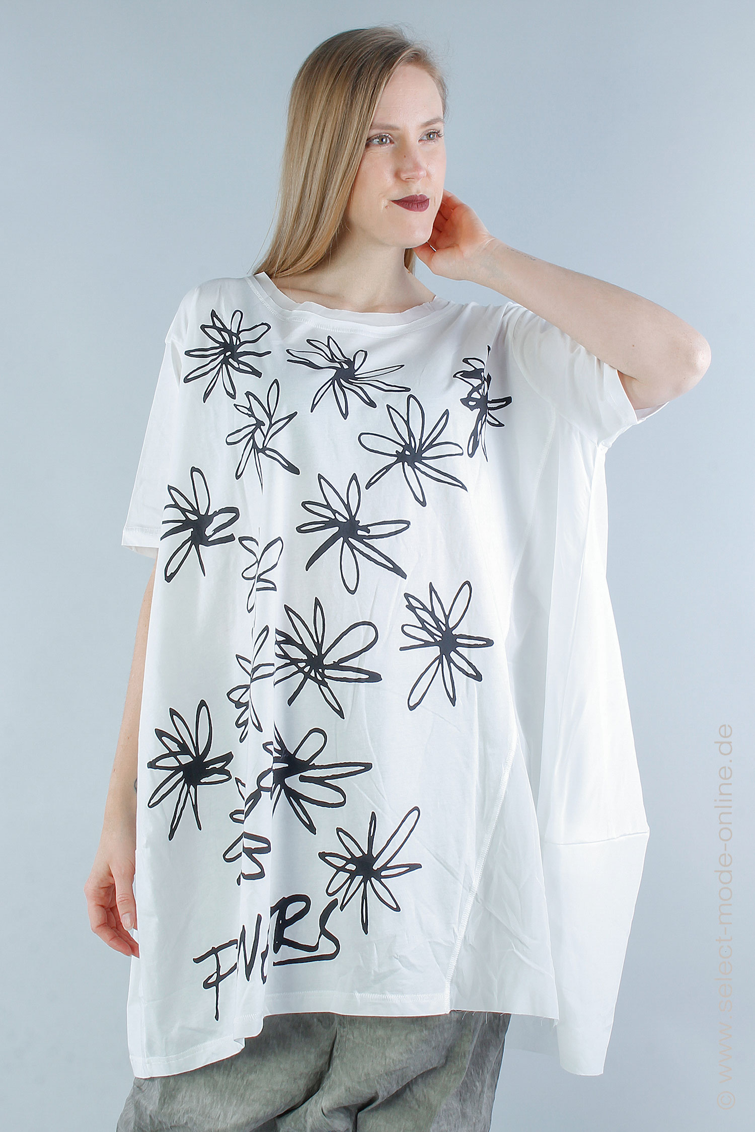 Oversize Shirt mit Print - White print - 1242300504