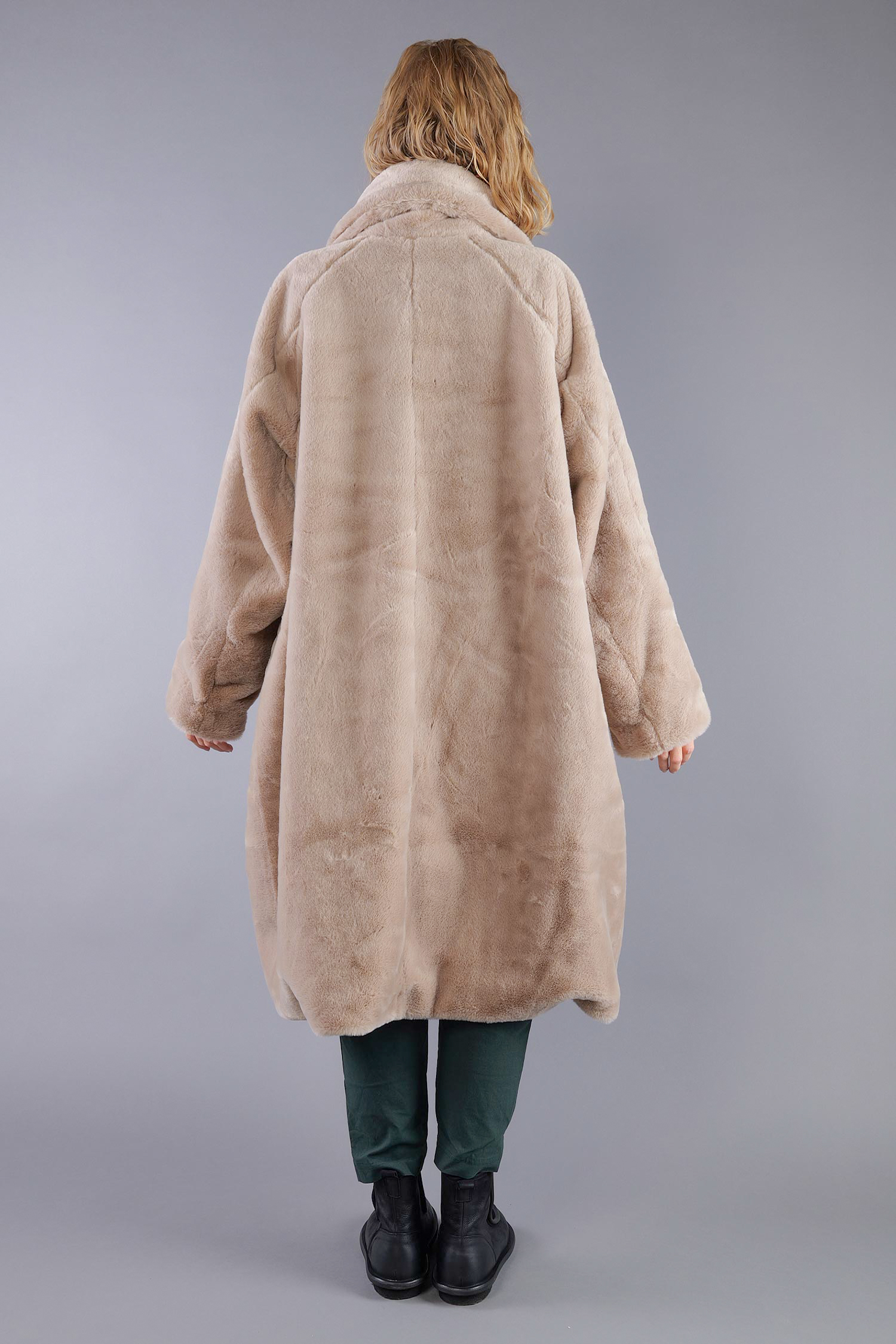 Kunstfellmantel - Sand - 2263431202