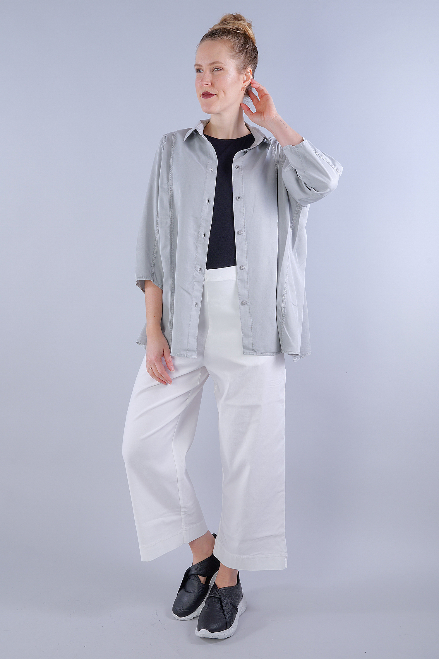 Oversize Bluse - 1253200405 - grey pigment