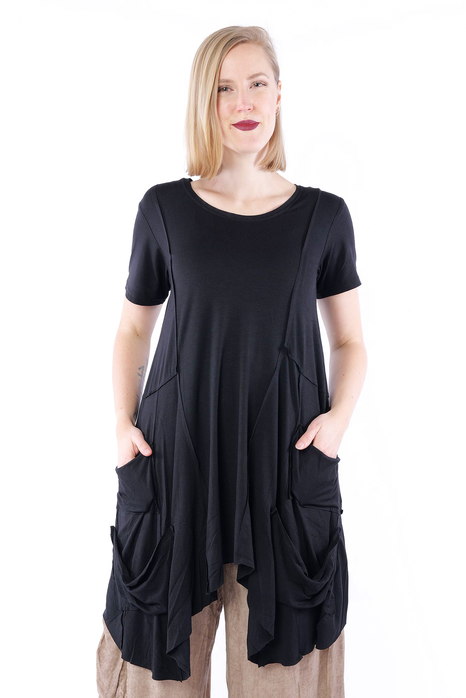 T-Shirt mit Taschen - Schwarz - 26039 (2611041039)