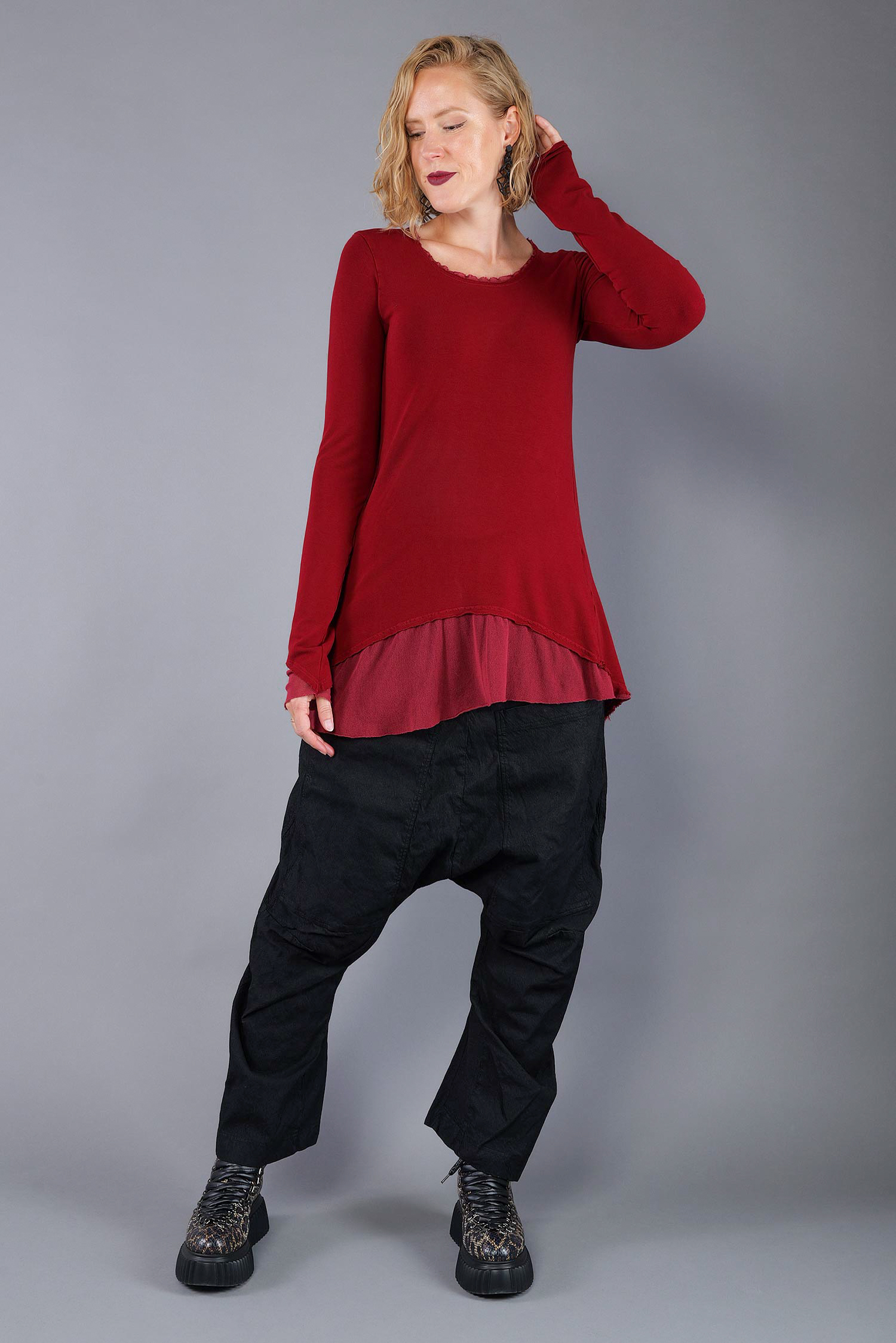 Longsleeve mit Tüll - Lava - 2263510501