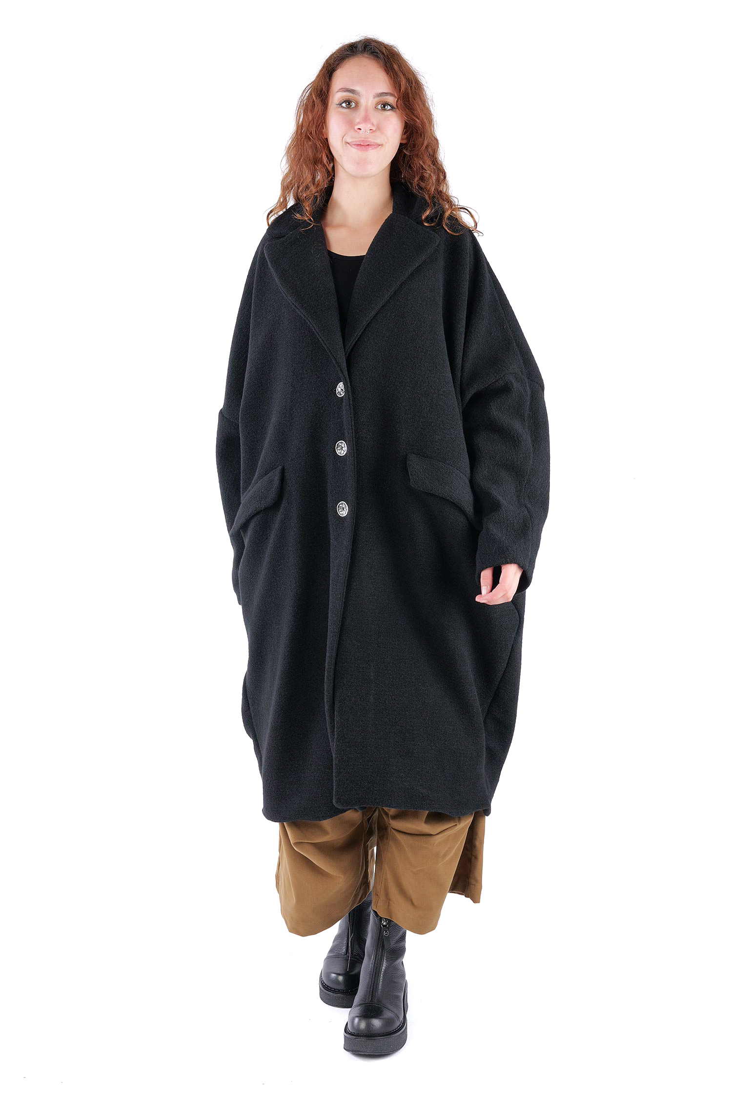 Oversize Wintermantel - Schwarz - S491