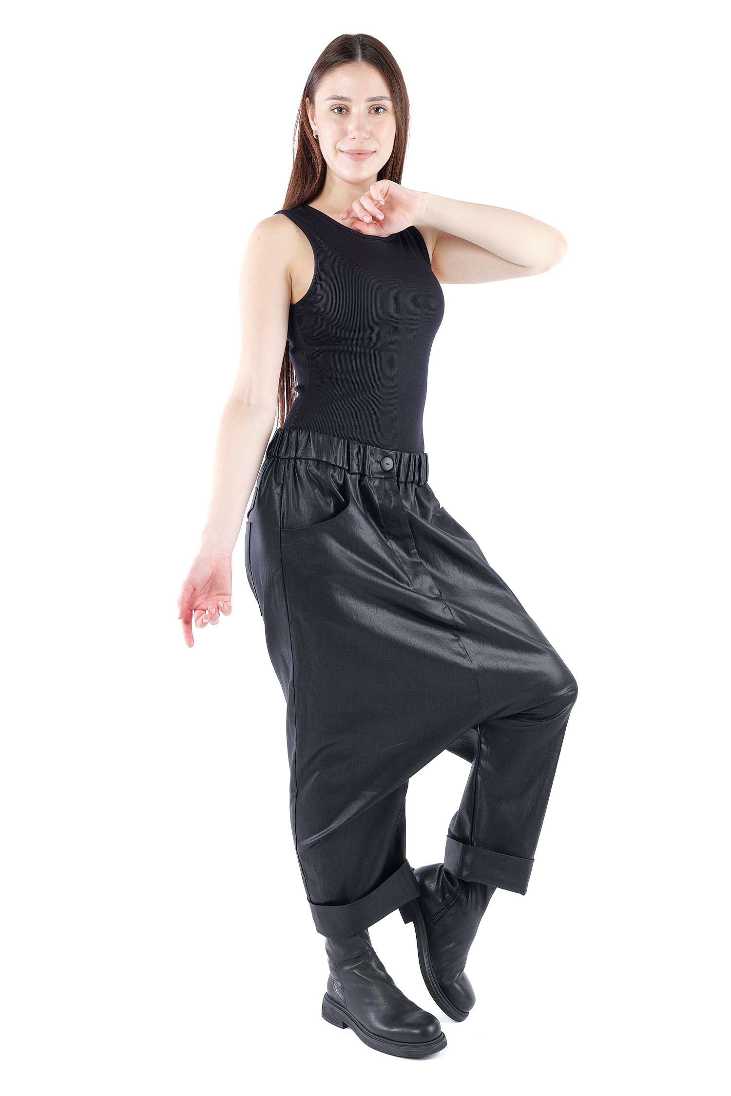 Coated pants - Black coated - Ollo