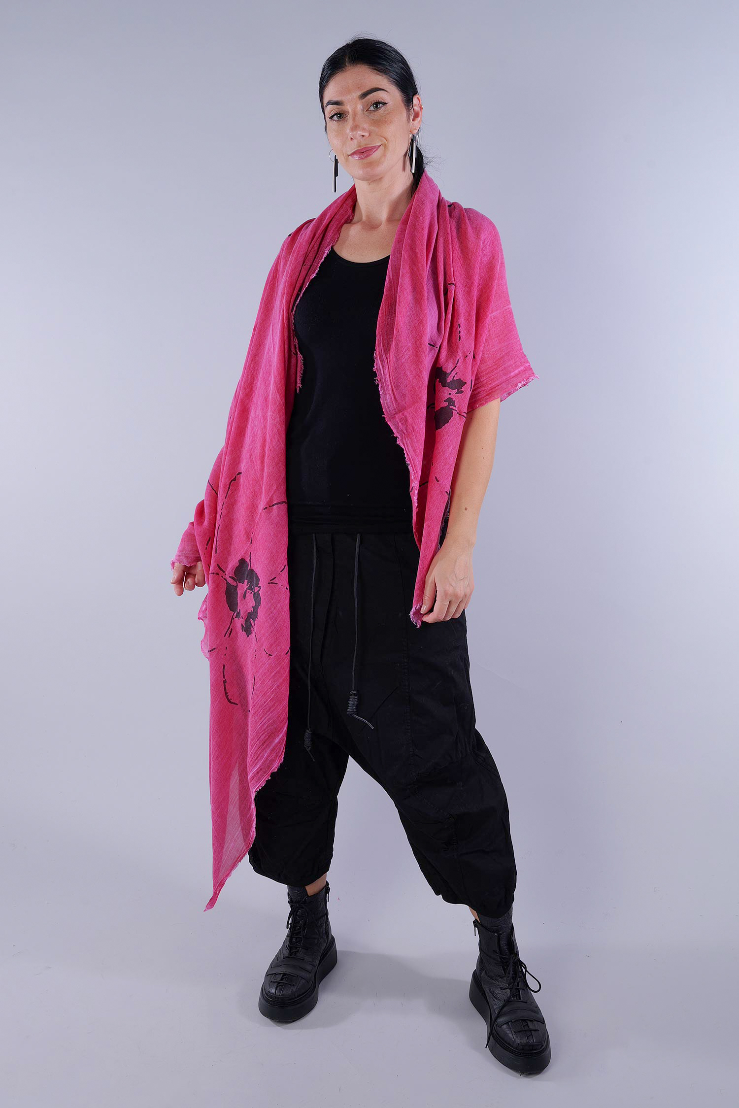 Schal mit Wolle - Lotus print - 2253361403