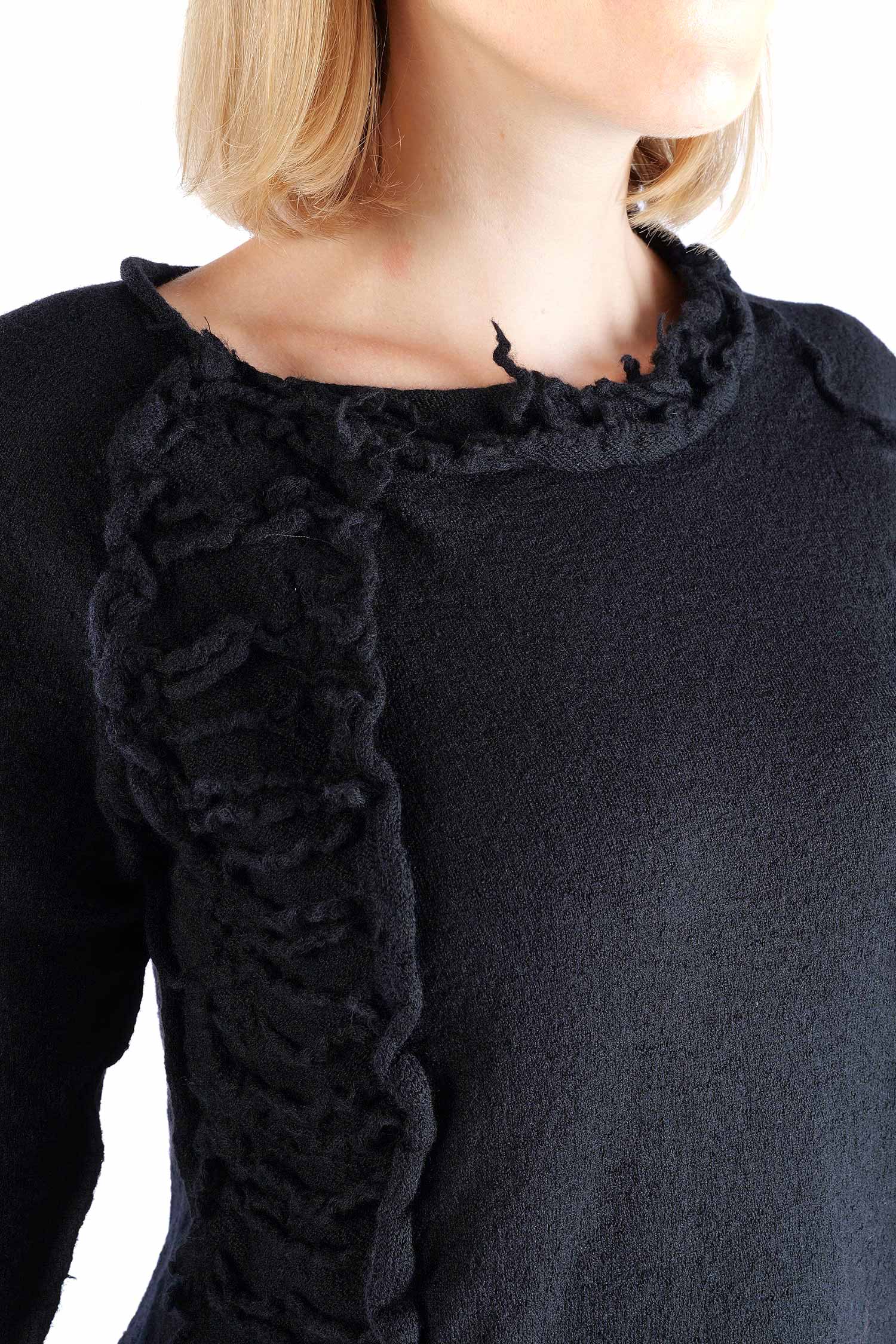 Dekorativer Wollpullover - Schwarz - 2262680705