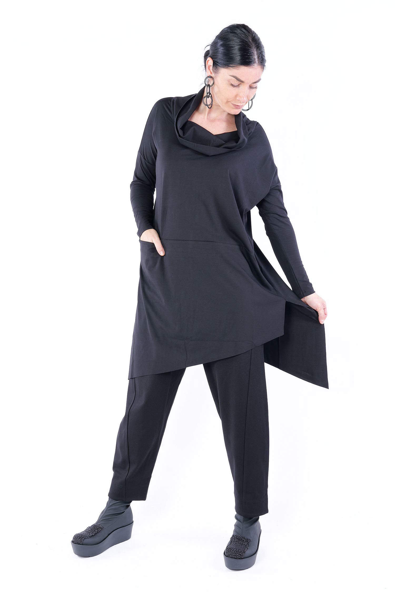 Oversize Tunika - Schwarz - W25-61
