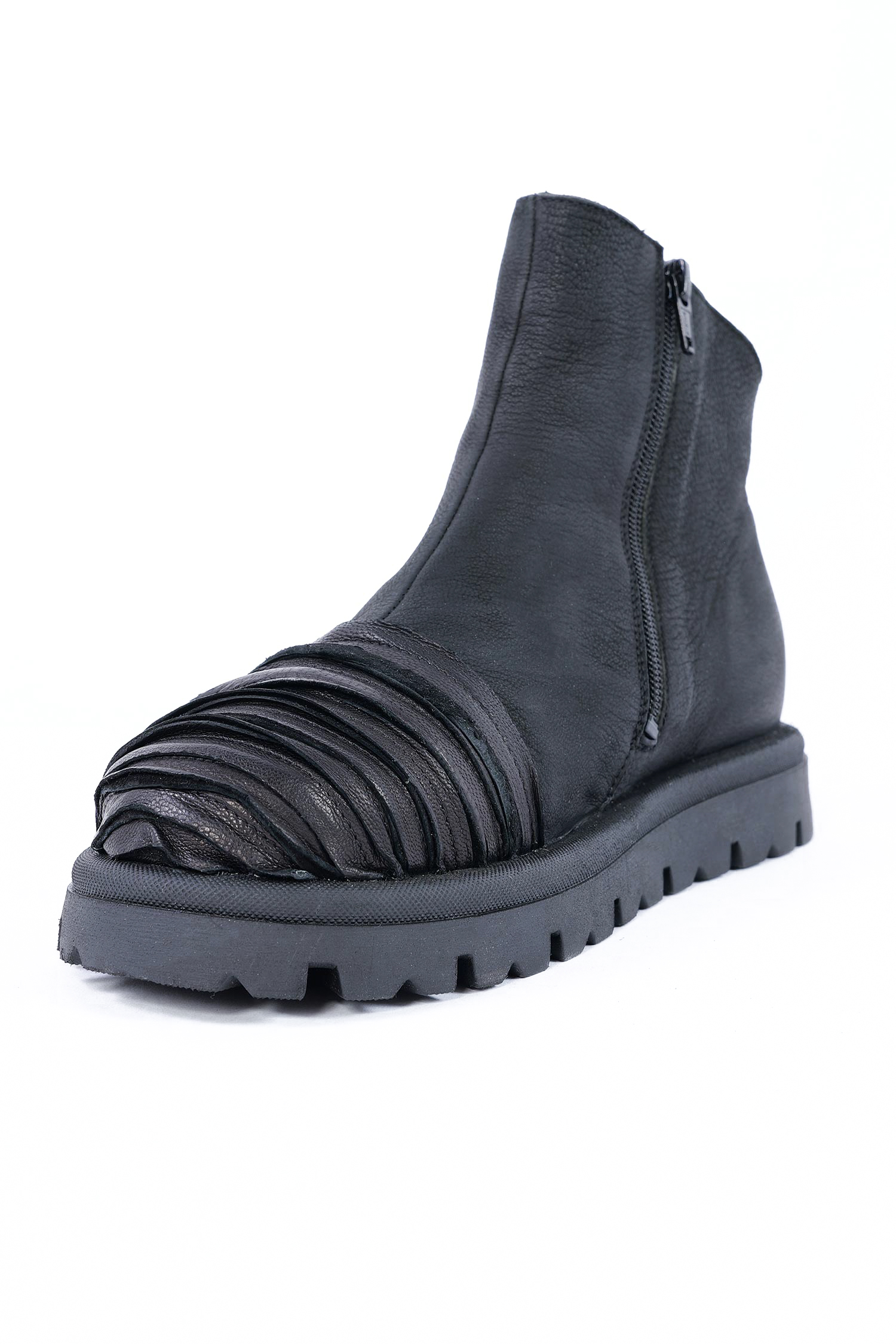 Breite Leder Boots - Schwarz - Britany