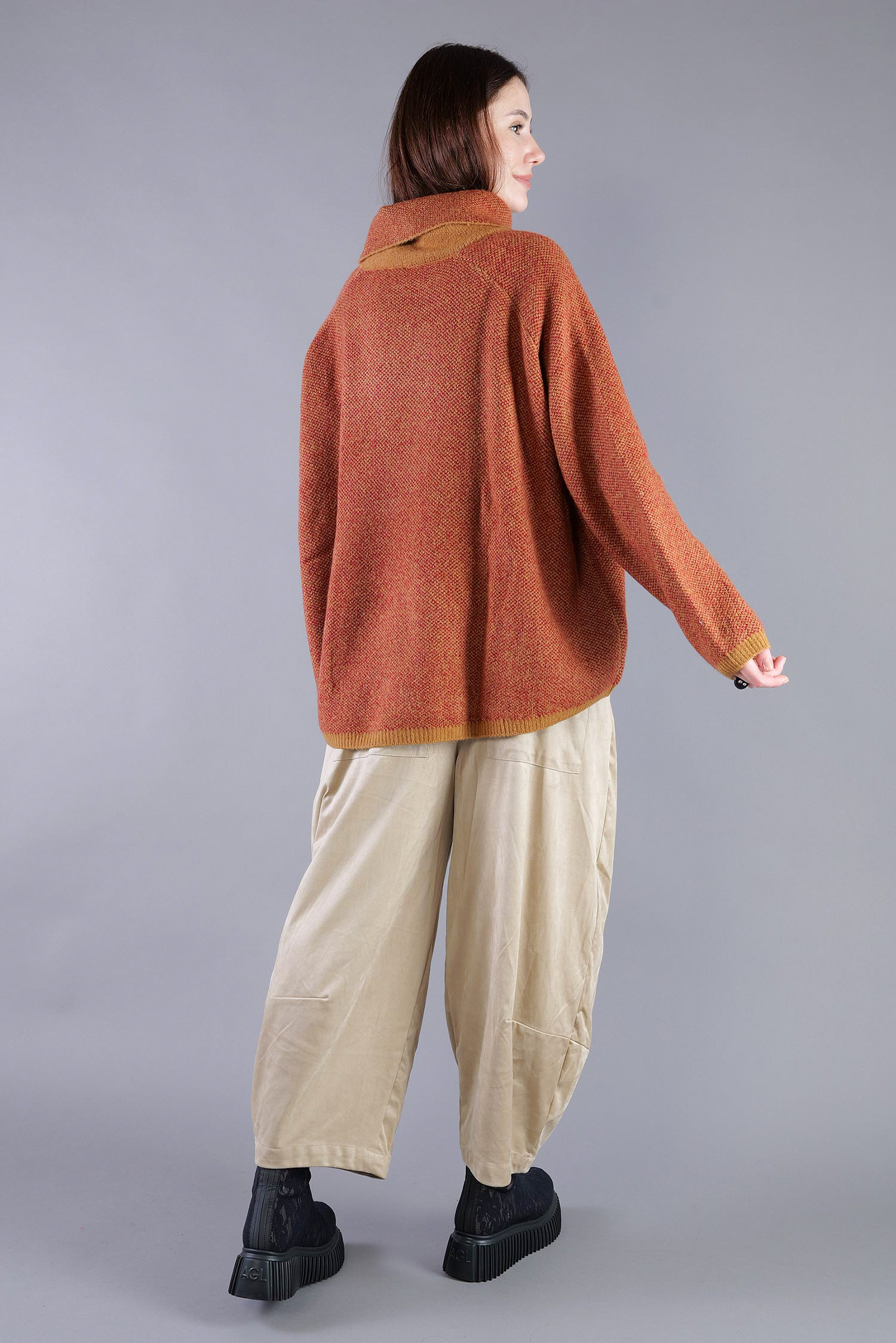 Strickpullover - Bronze lava jacquard - 2263270702