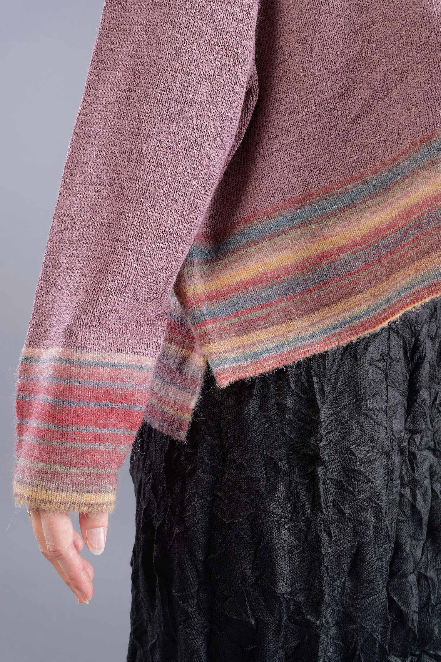 Oversized knitted pullover - Crystal stripe - 2263720703
