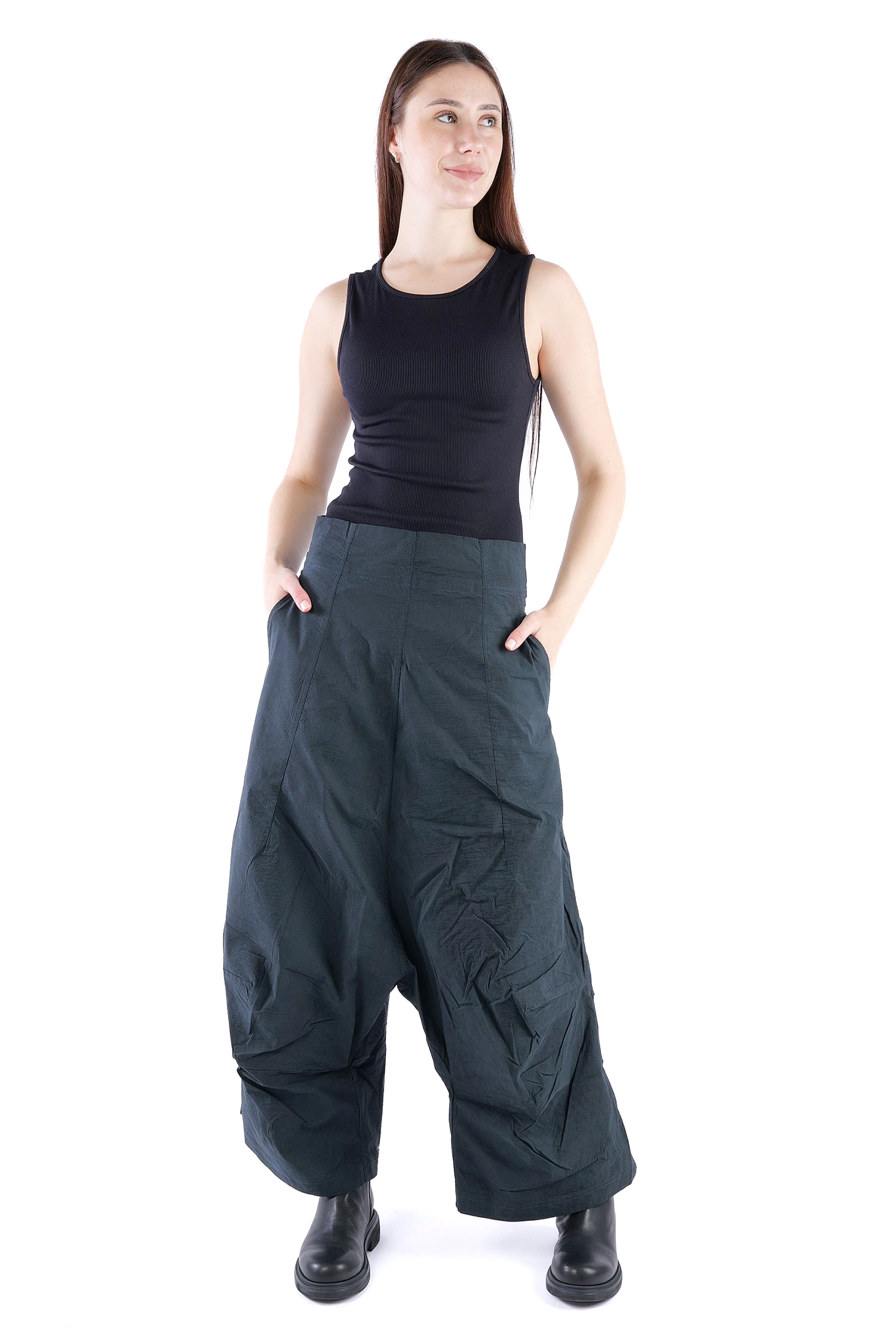 Weite Stretchhose - Petrol cloud - 2261240124