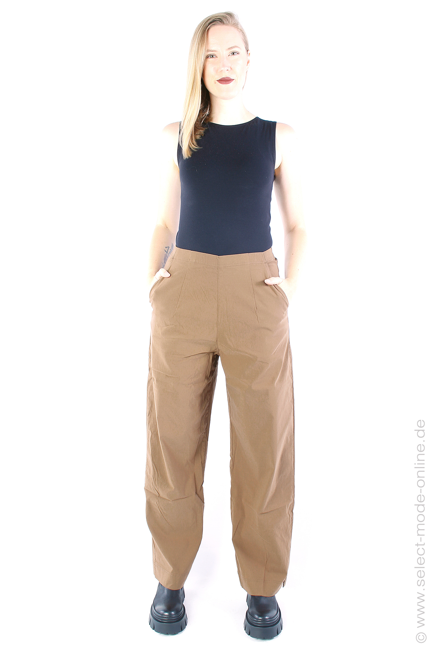 Wide stretch pants - bronze - 2233440174