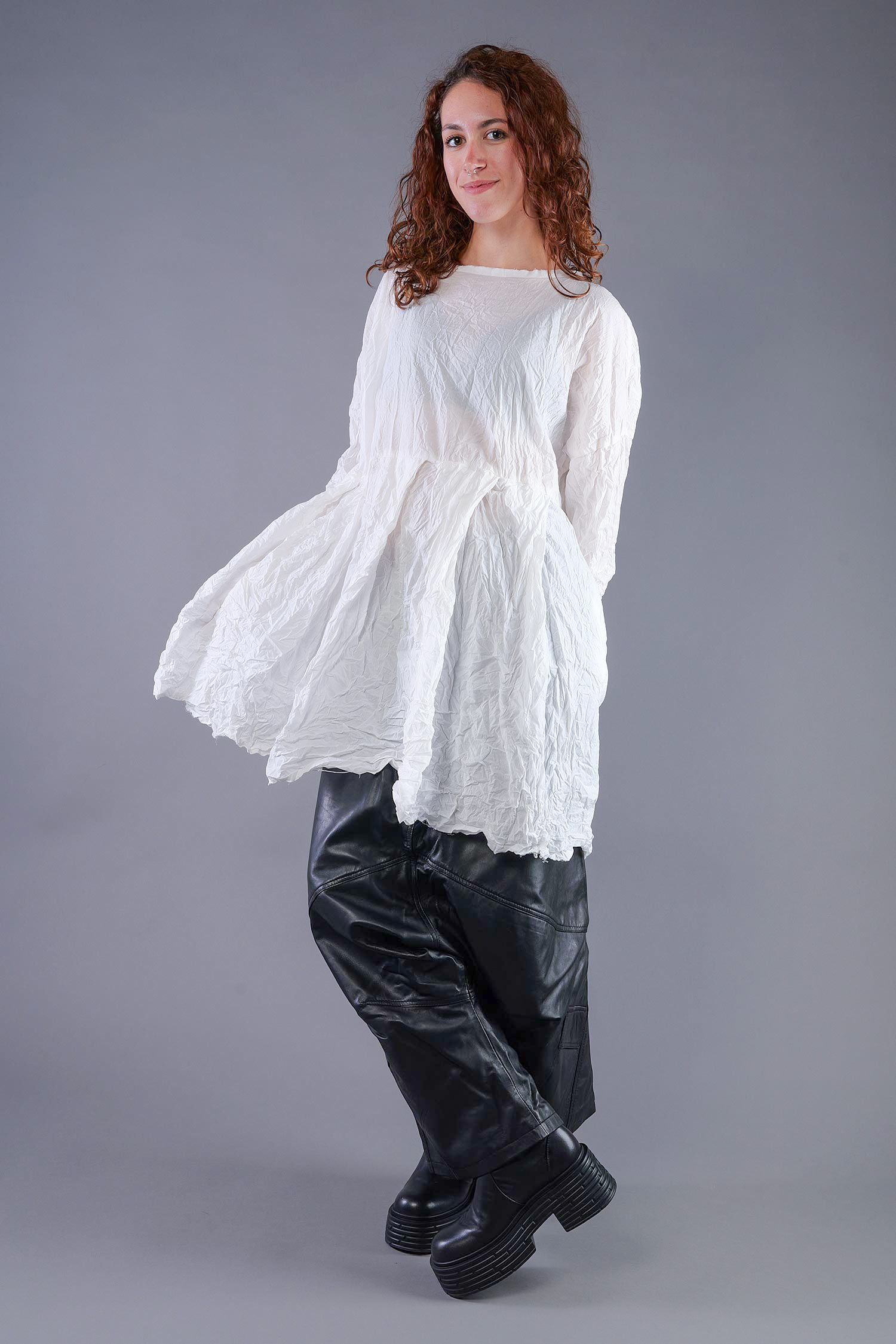 Falten Tunika - Schnee - Slowgold
