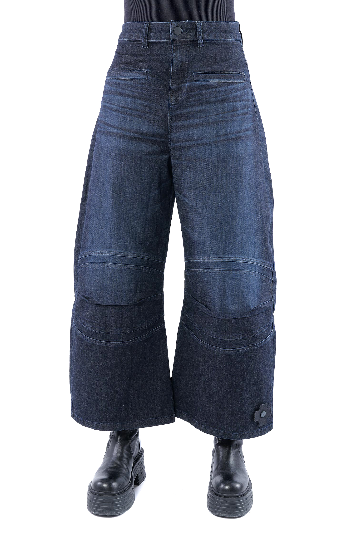 Weite Stretch-Jeans - Darkblue - 10020