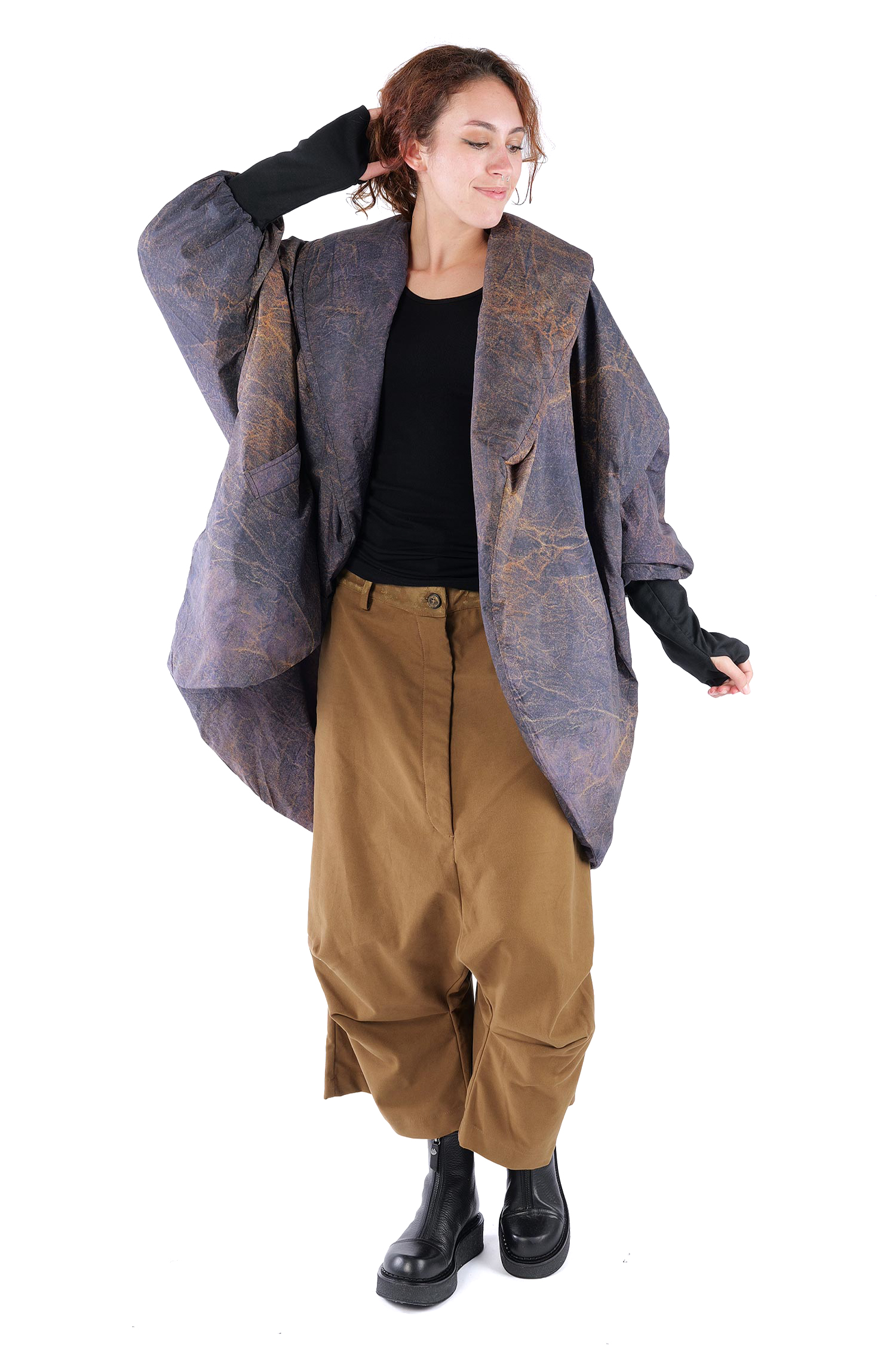 Oversize Wintermantel - Cognac Quartz - SX115