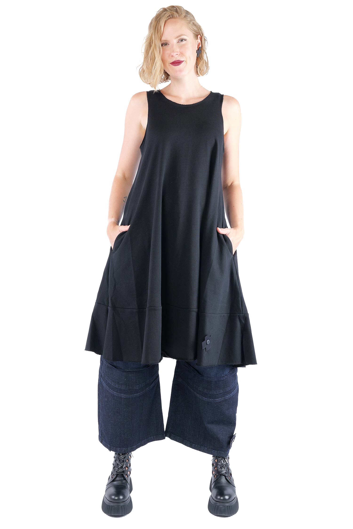 Sweat-Kleid - Schwarz - 1159