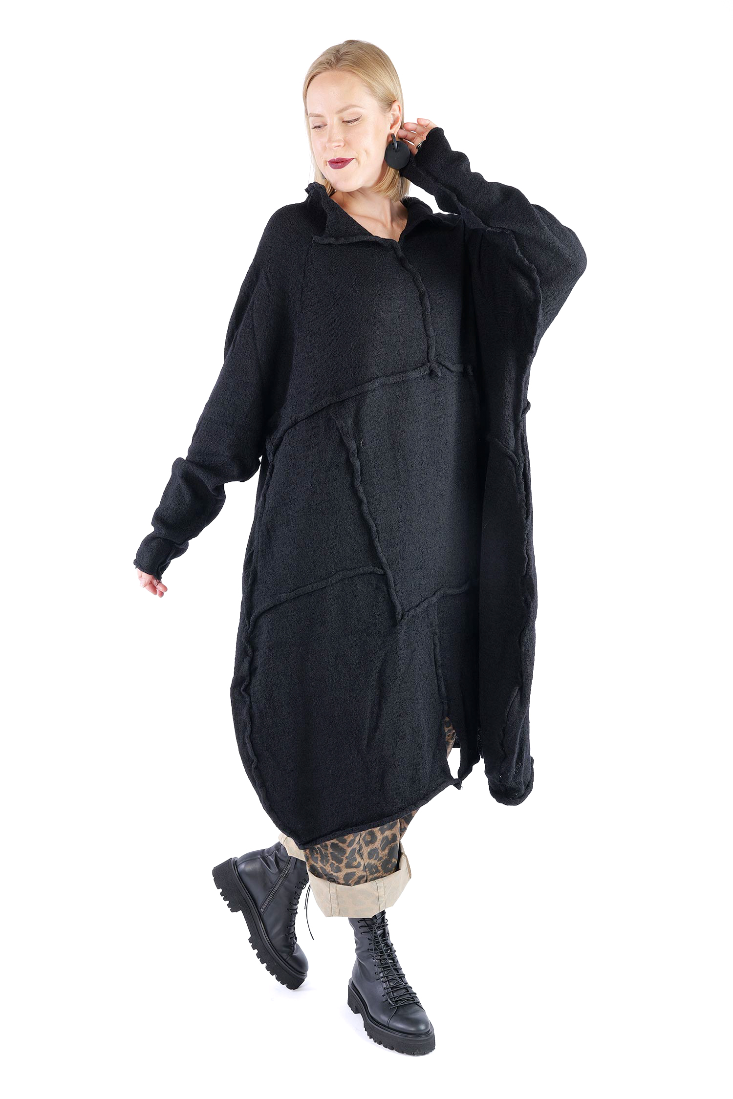 Wolltunika - Schwarz - 2263897309