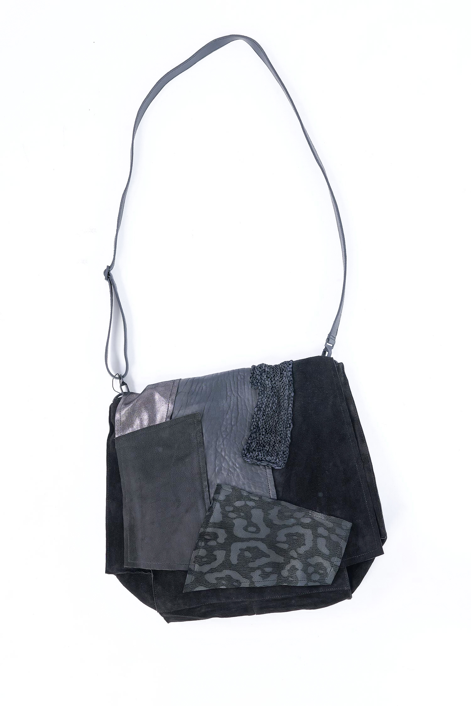 Patchwork Ledertasche - Schwarz - M.Aurelia