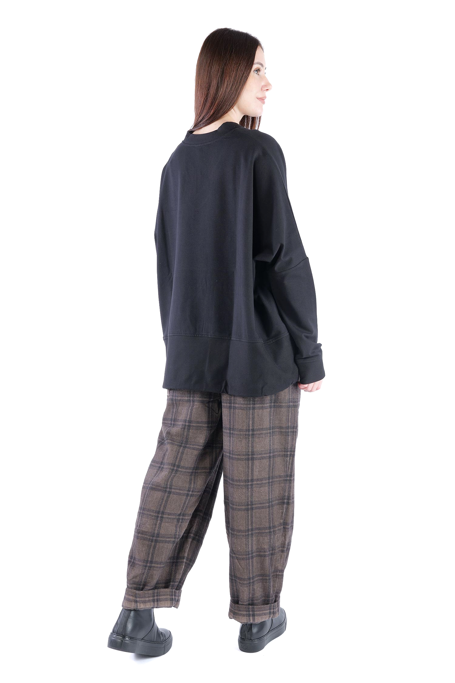 Oversize Sweatpullover - Schwarz - 26.2-KHF116