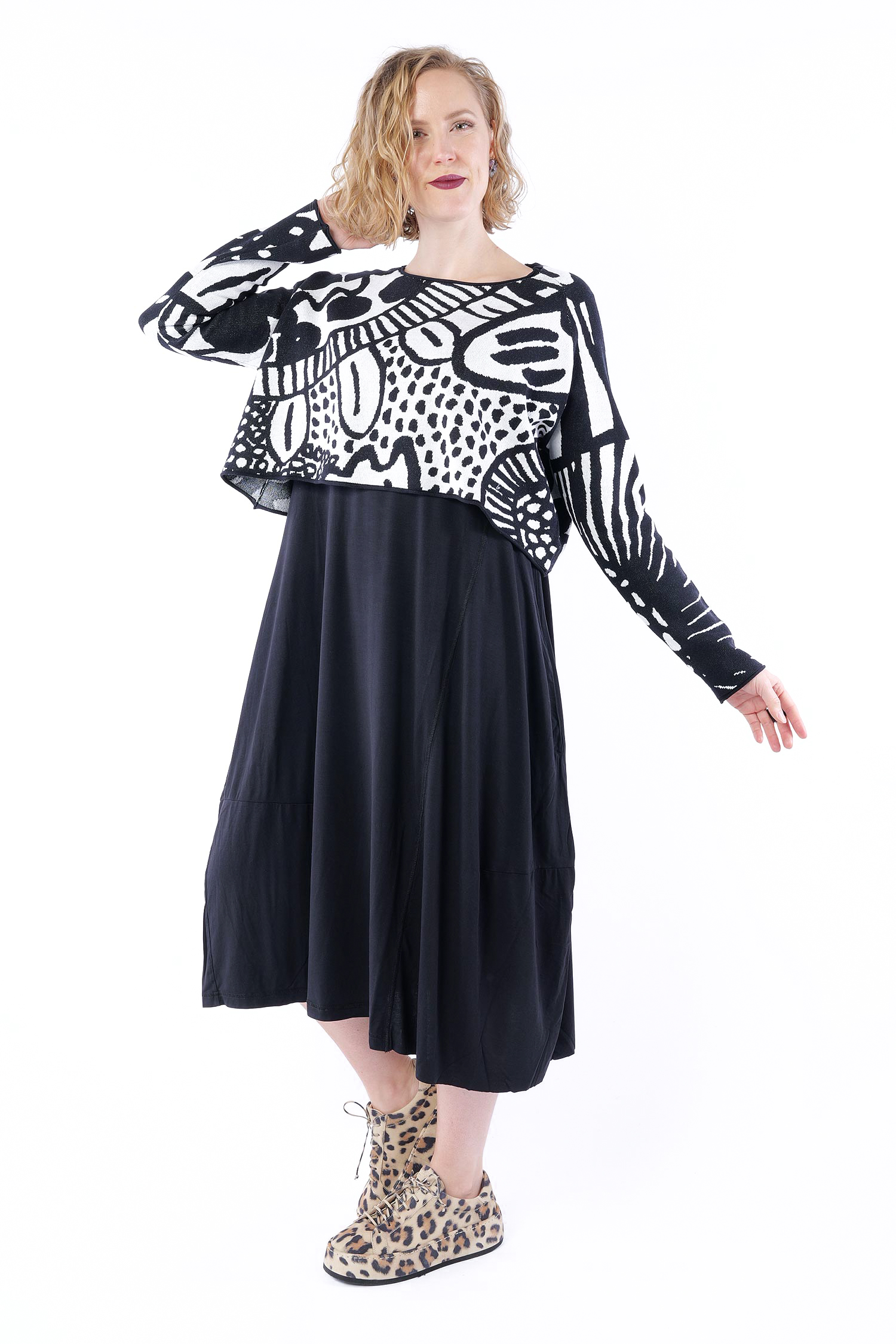 Jacquard Pullover - Black jacquard - 1263410707