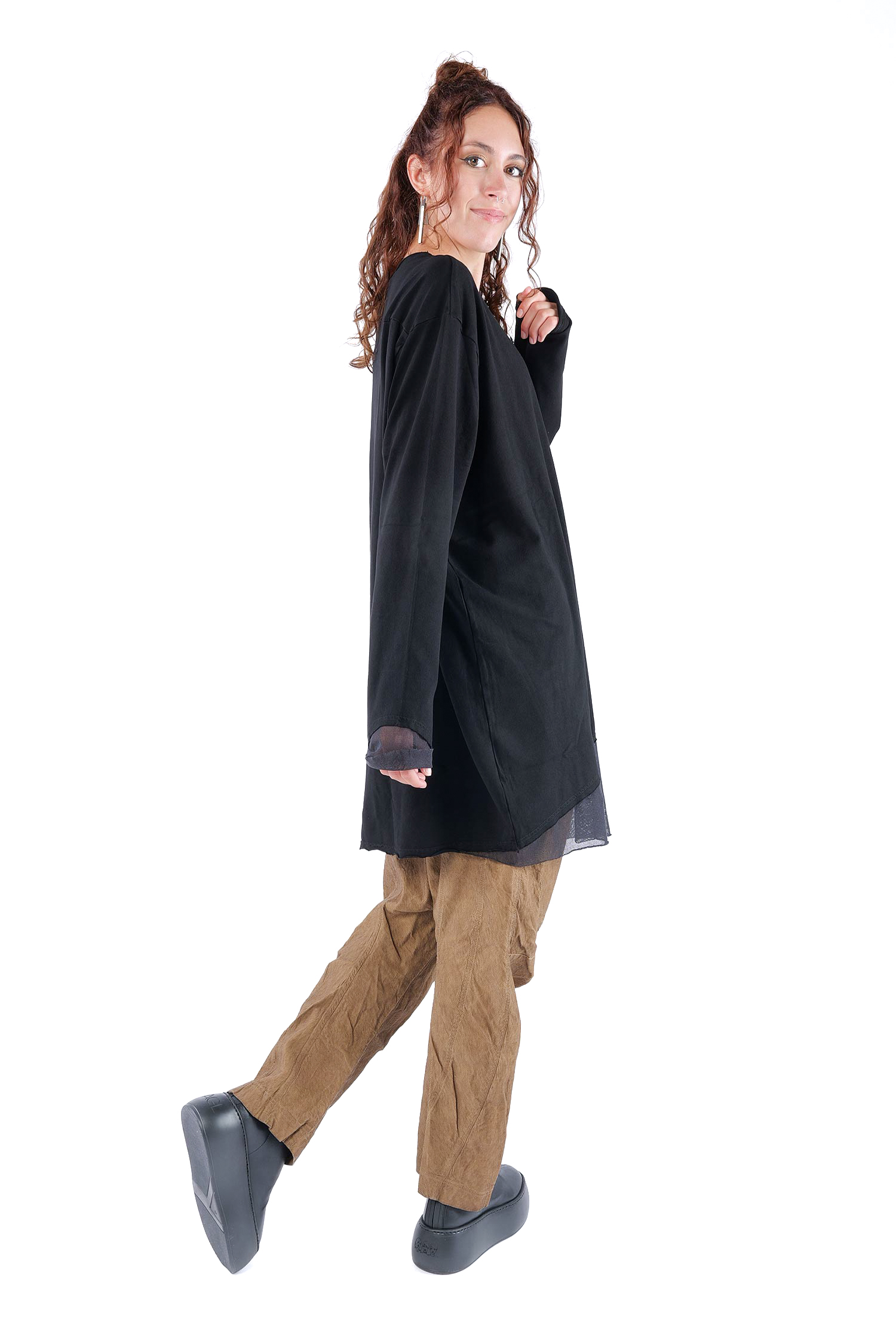 Tunika mit Tüll - Schwarz - 2263510503