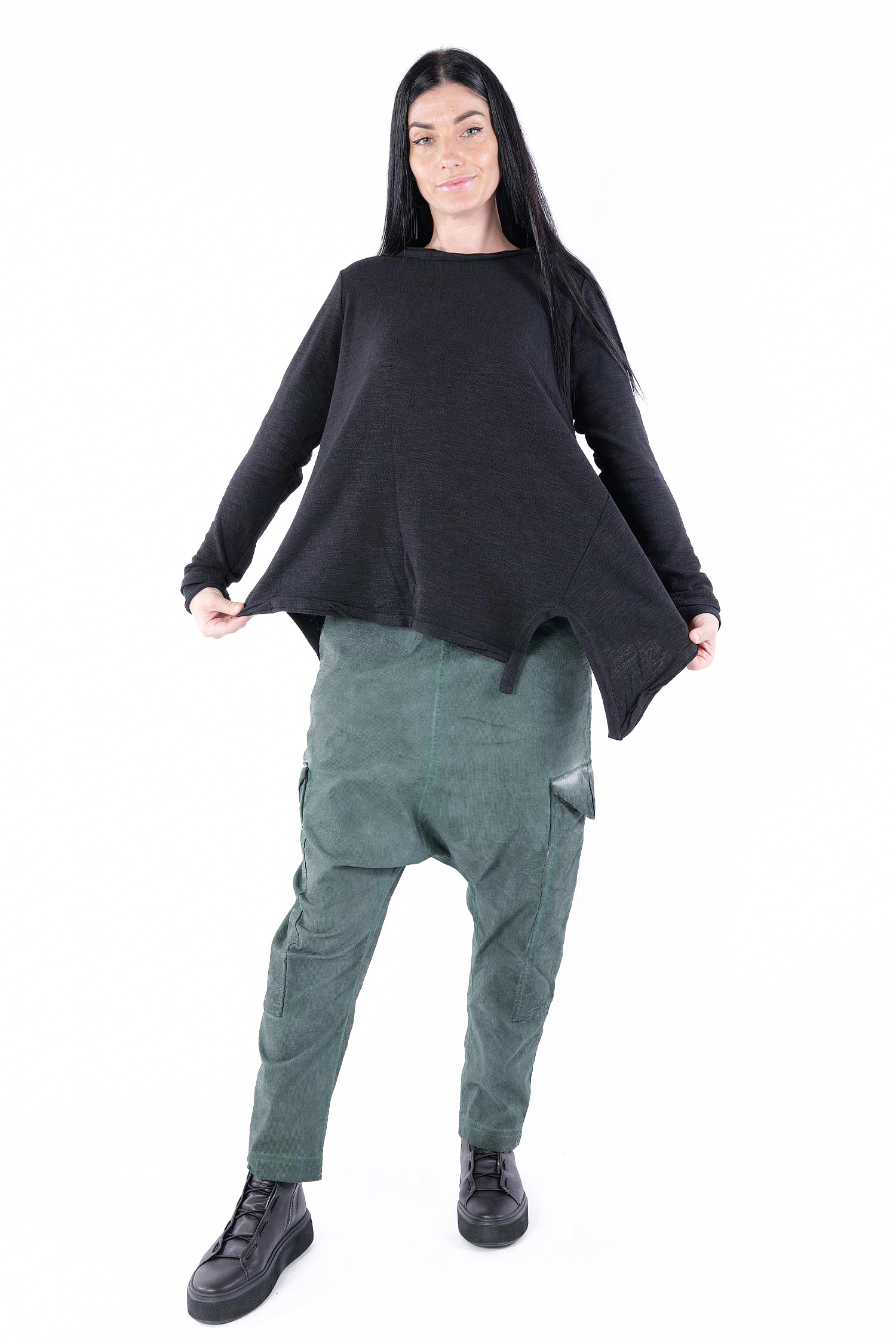 A-Linien Pullover - Schwarz - 253004