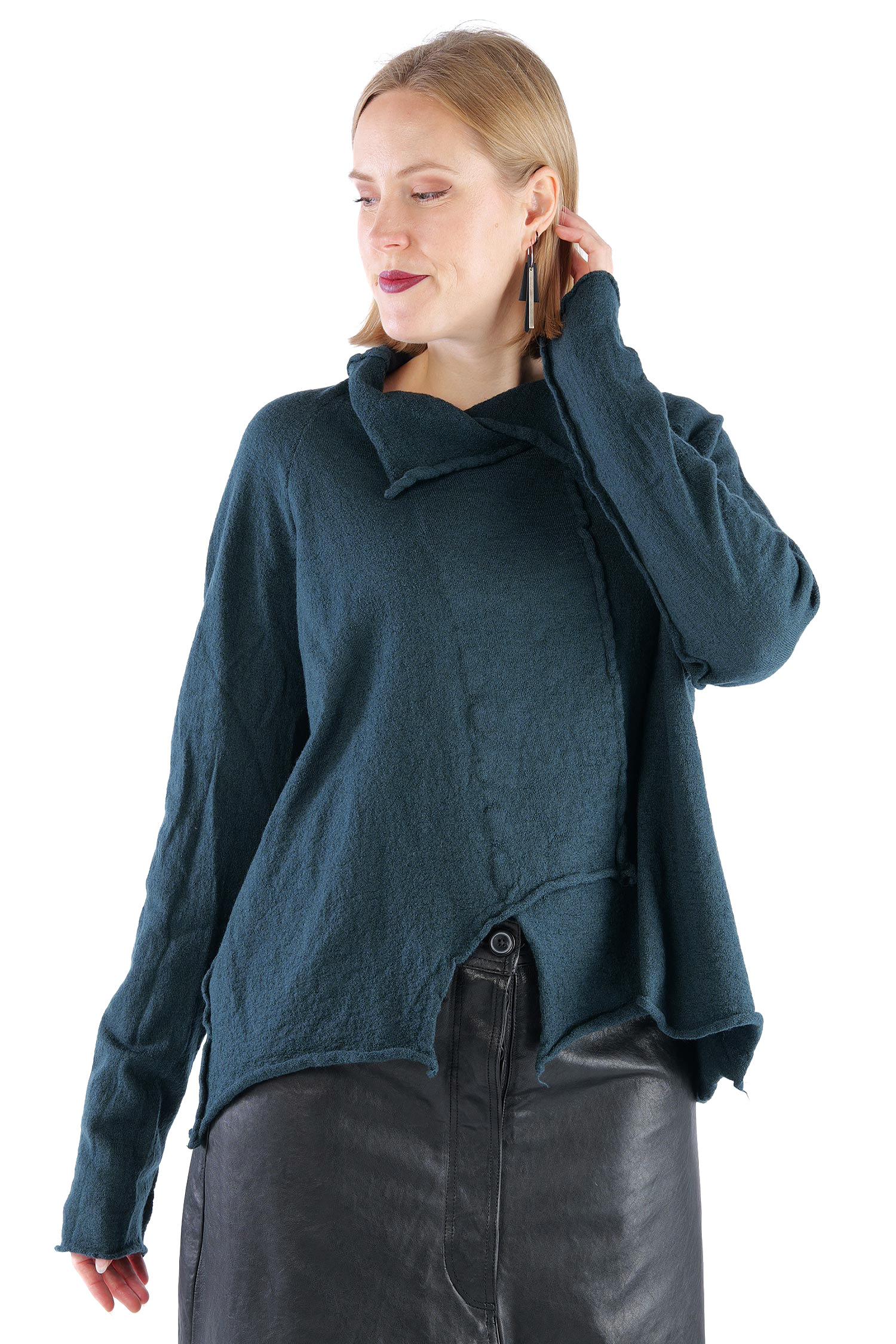 Oversize Wollpullover - Petrol - 2261680713
